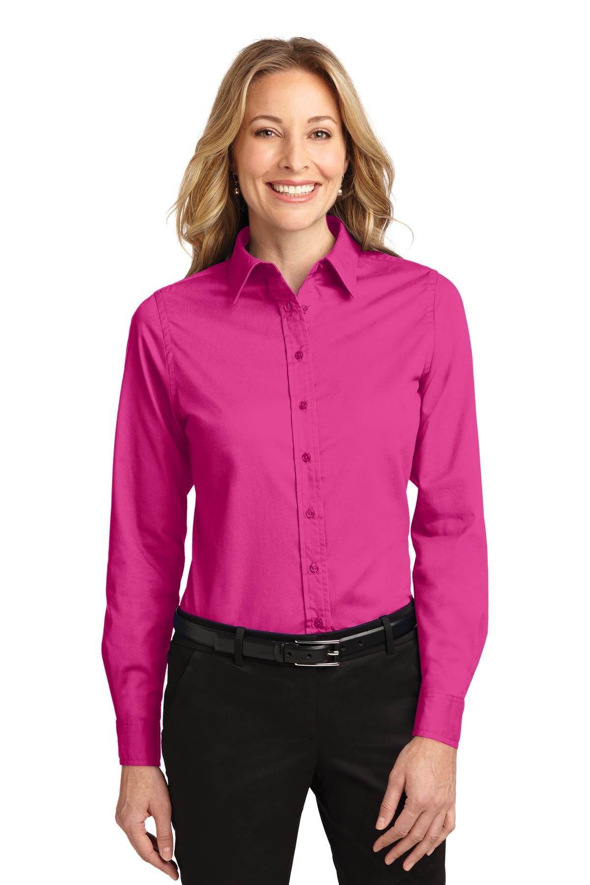 Port Authority Woven Shirts 3XL / Tropical Pink Port Authority ®  Ladies Long Sleeve Easy Care Shirt.  L608, Traditional Colors