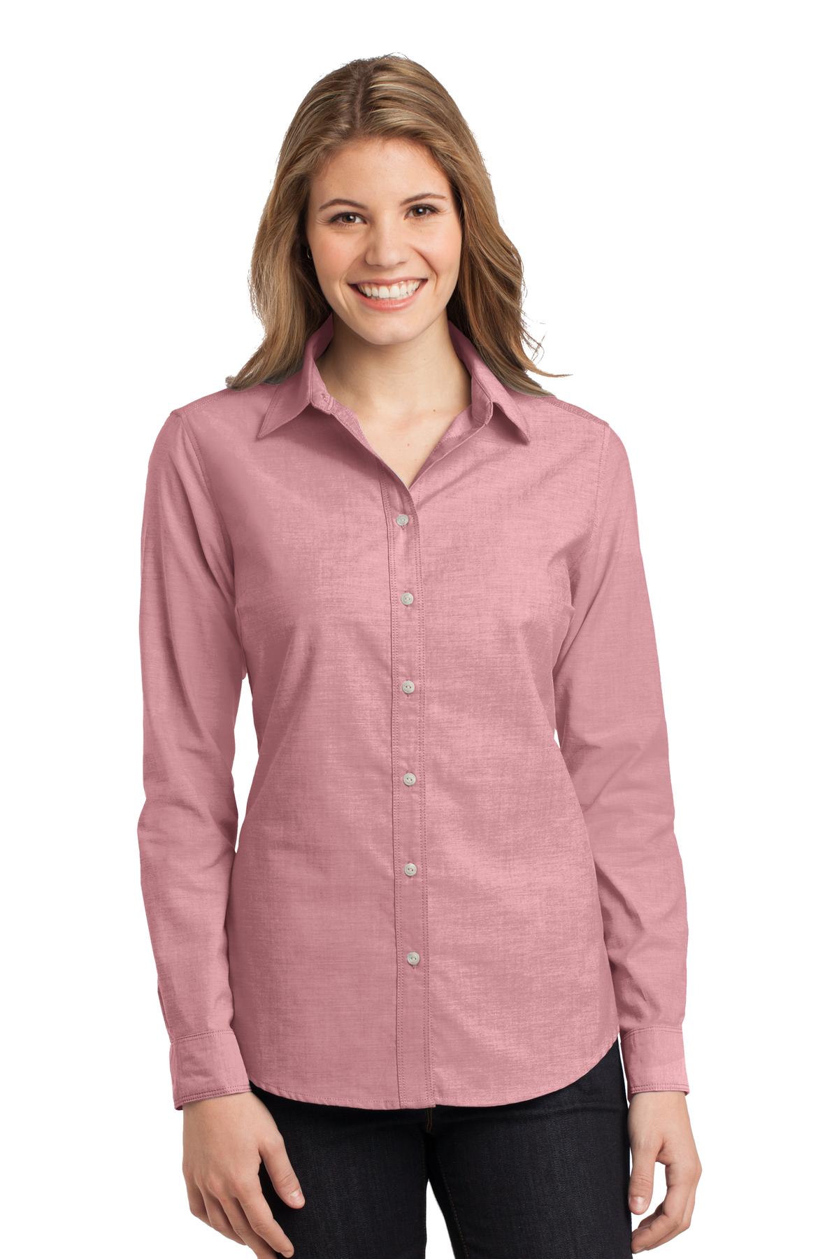 Port Authority Woven Shirts 4XL / Barn Red DISCONTINUED  Port Authority ®  Ladies Chambray Shirt. L653