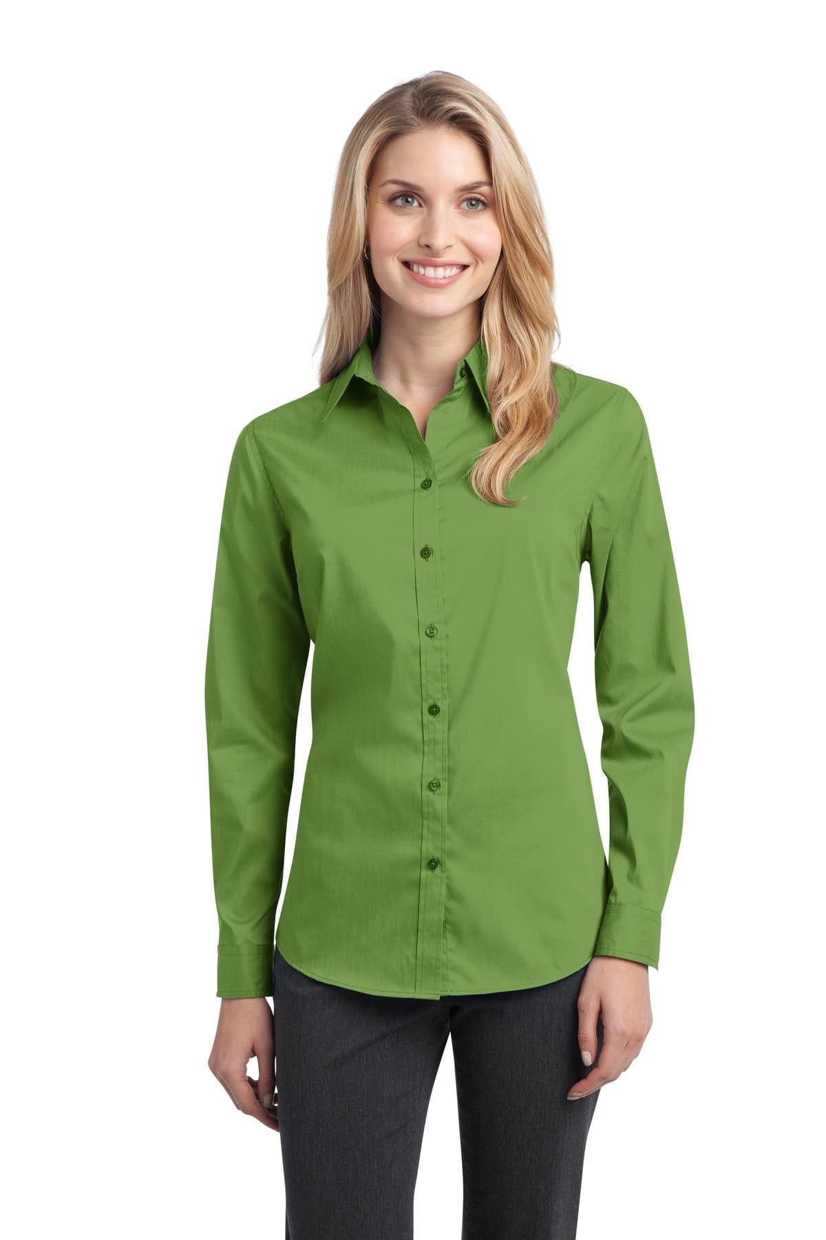 Port Authority Woven Shirts 4XL / Wintergreen DISCONTINUED  Port Authority ®  Ladies Stretch Poplin Shirt. L646