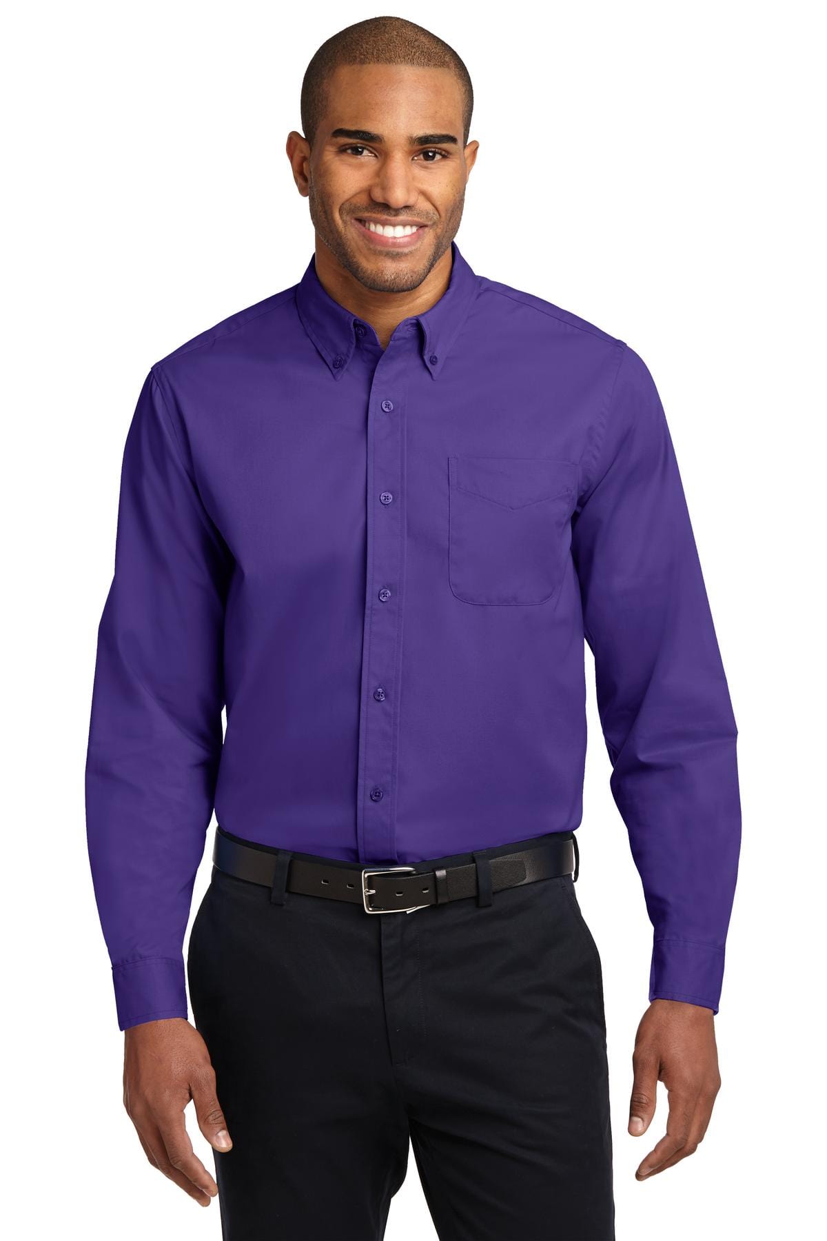 Port Authority Woven Shirts 7XL / Purple/ Light Stone Port Authority ®  Extended Size Long Sleeve Easy Care Shirt. S608ES