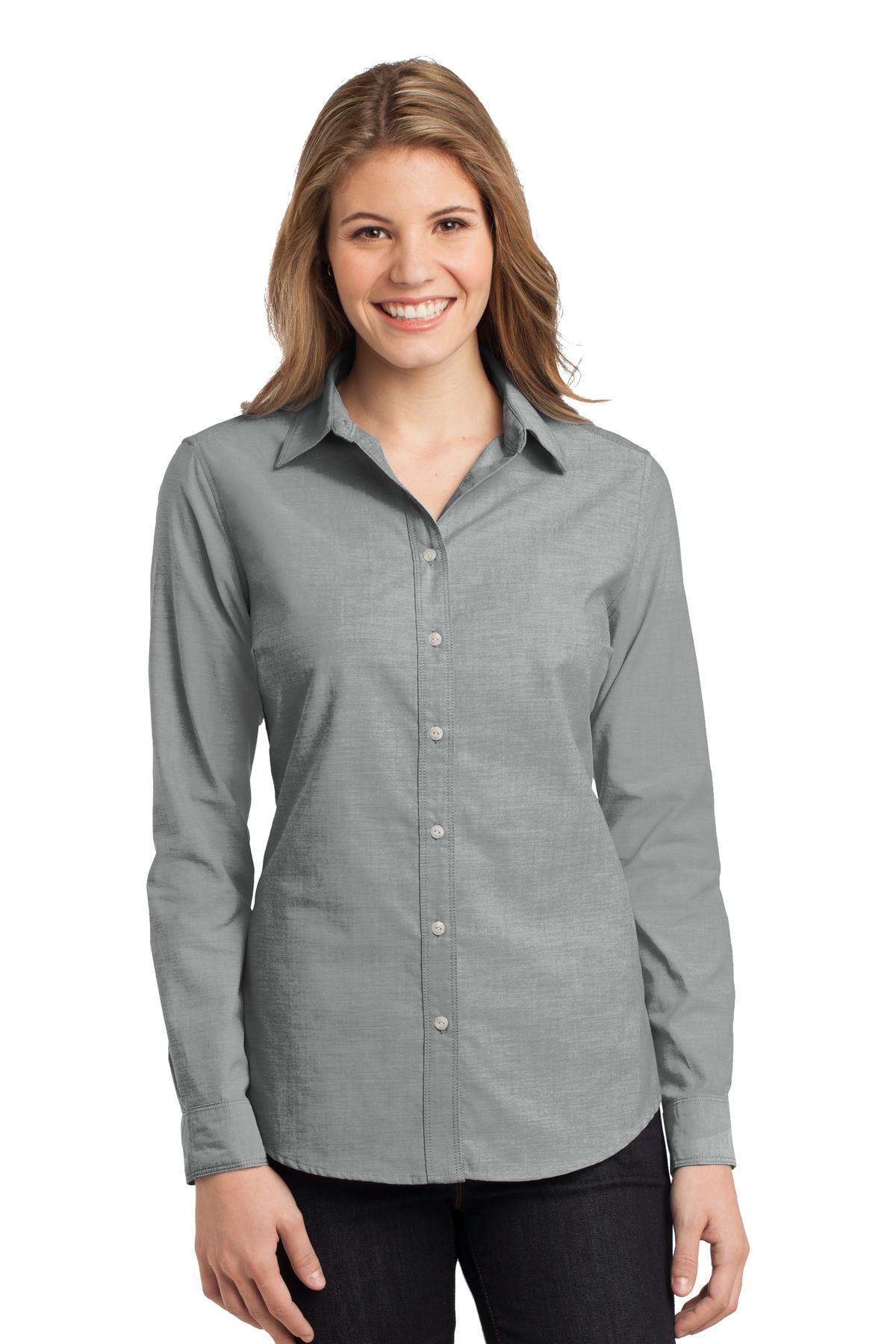 Port Authority Woven Shirts DISCONTINUED  Port Authority ®  Ladies Chambray Shirt. L653