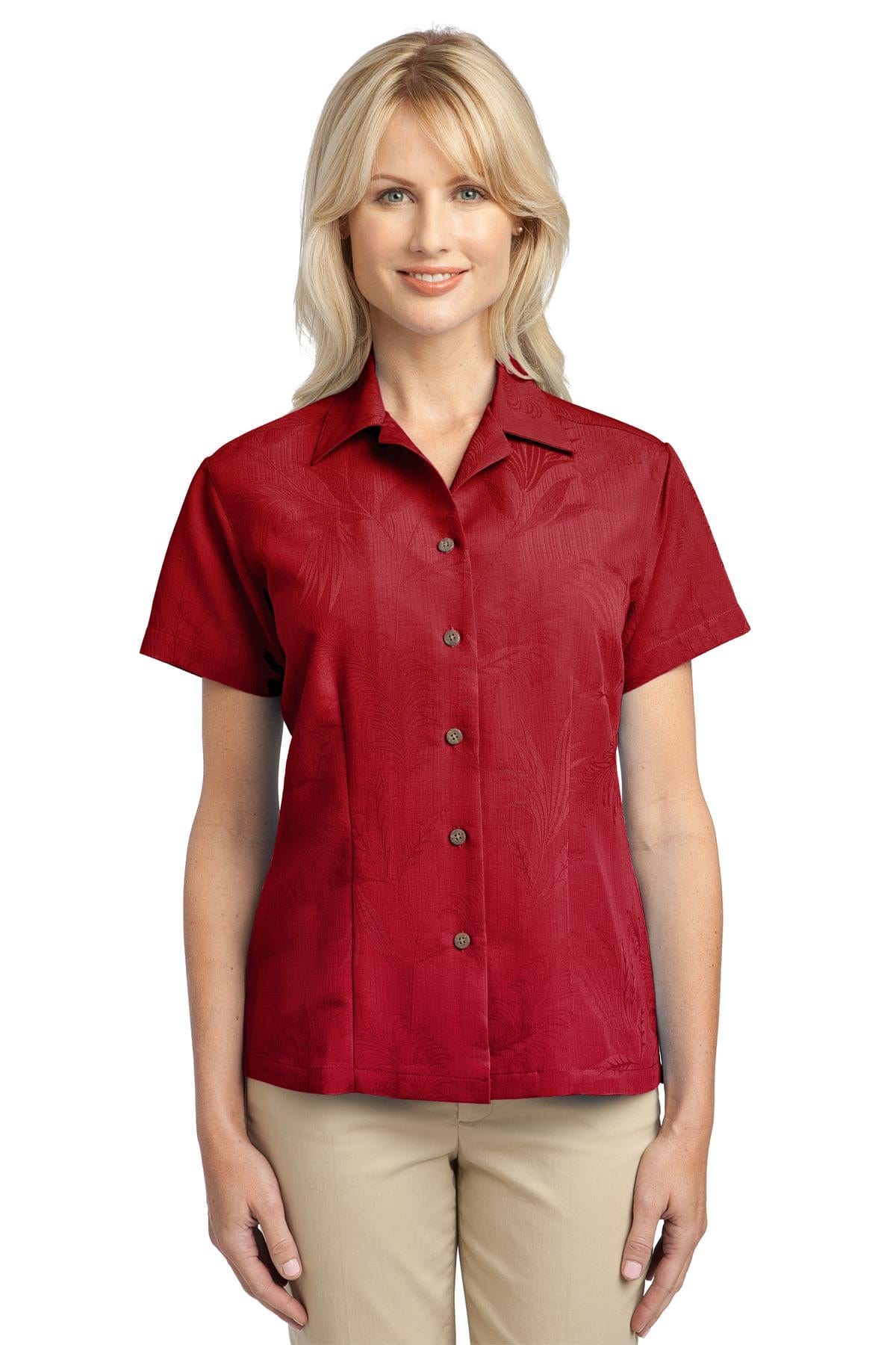 Port Authority Woven Shirts DISCONTINUED Port Authority Ladies Patterned Easy Care Camp Shirt. L536