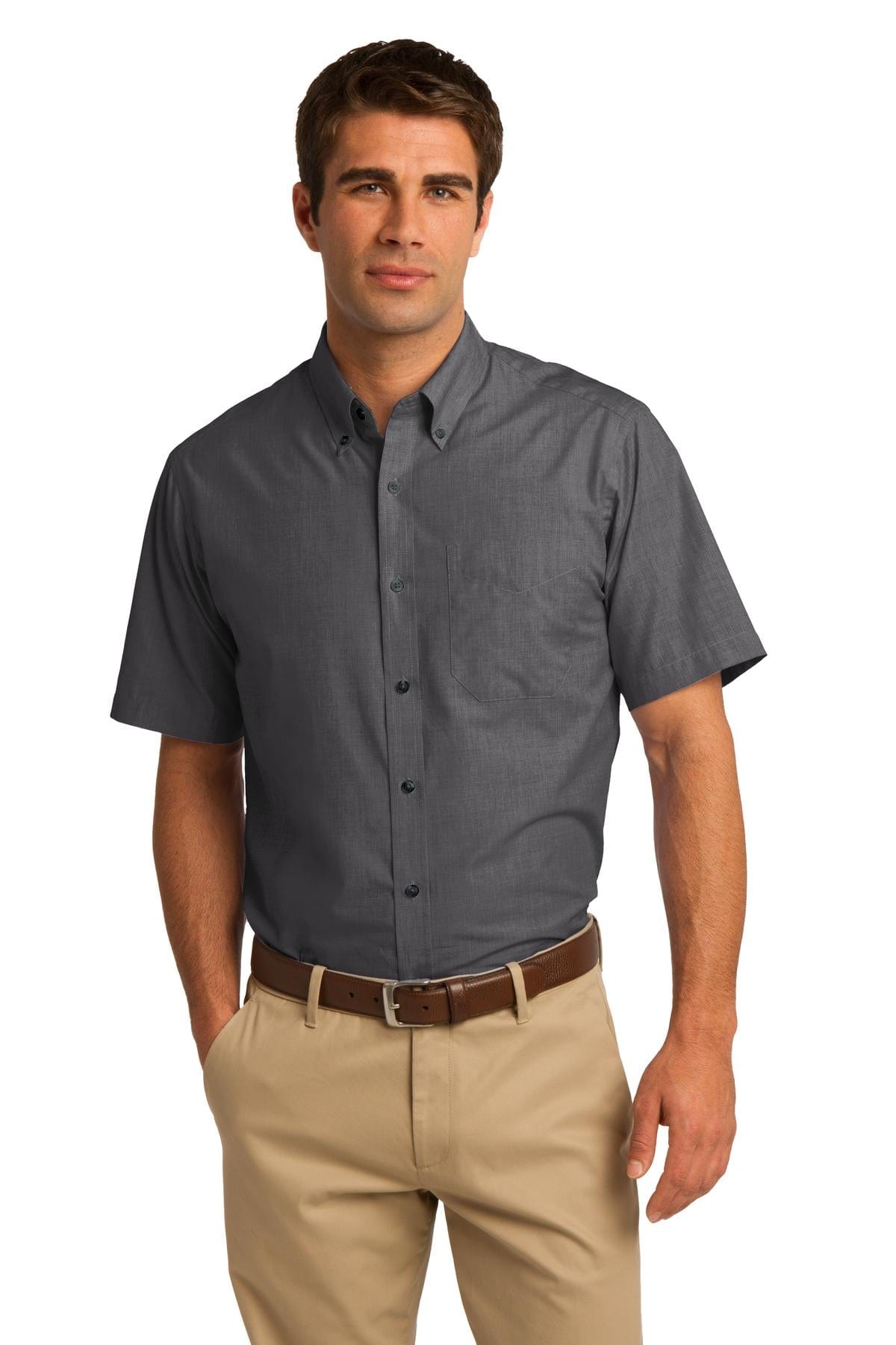 Port Authority Woven Shirts DISCONTINUED  Port Authority ®  Short Sleeve Crosshatch Easy Care Shirt. S656