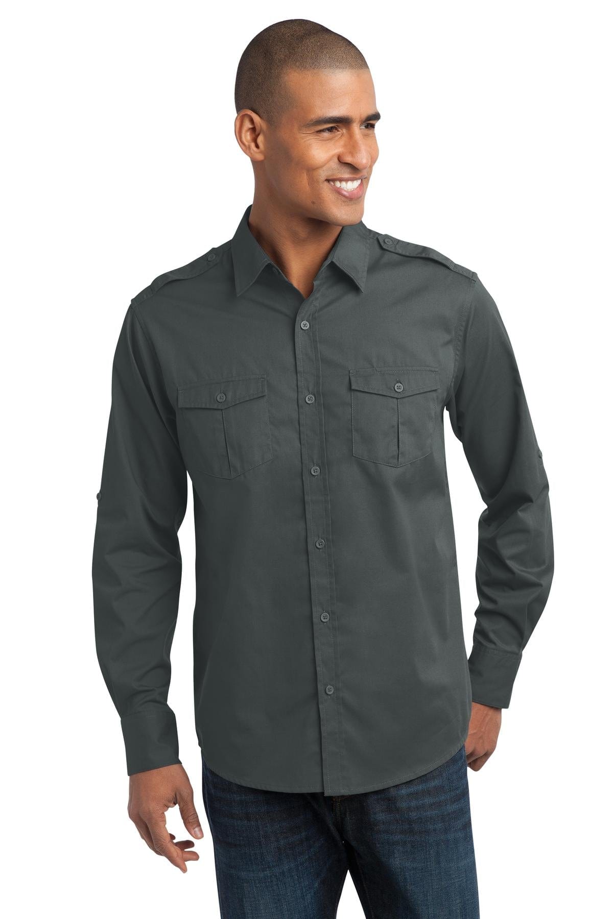 Port Authority Woven Shirts DISCONTINUED  Port Authority ®  Stain-Release Roll Sleeve Twill Shirt. S649