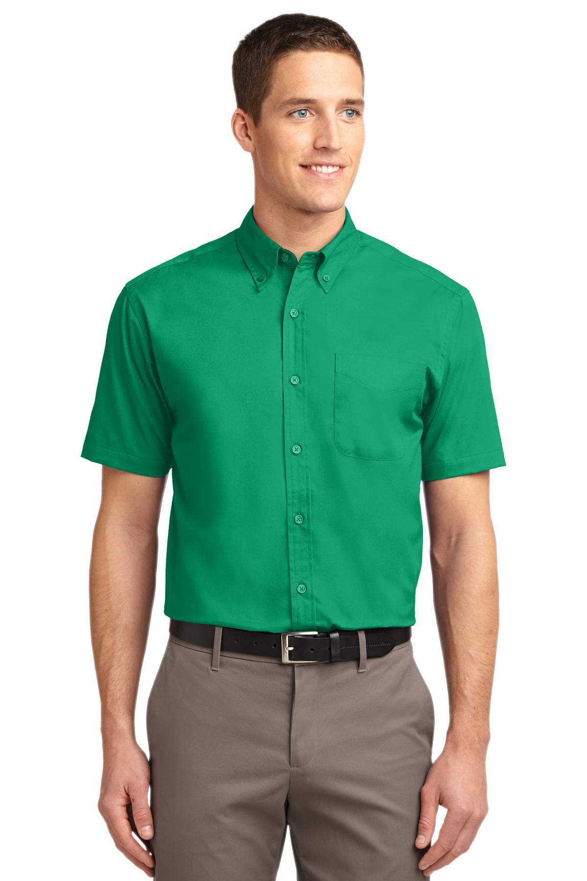 Port Authority Woven Shirts LT / Court Green Port Authority ®  Tall Short Sleeve Easy Care Shirt. TLS508