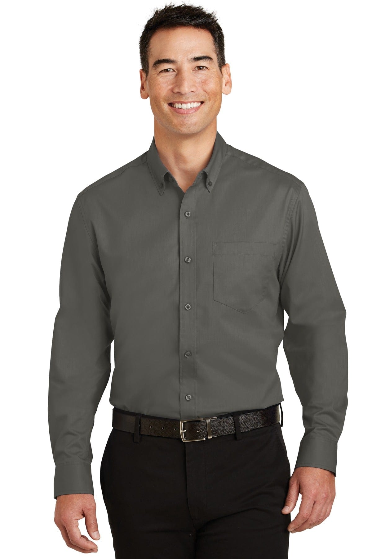 Port Authority Woven Shirts LT / Sterling Grey Port Authority ®  Tall SuperPro ™  Twill Shirt. TS663