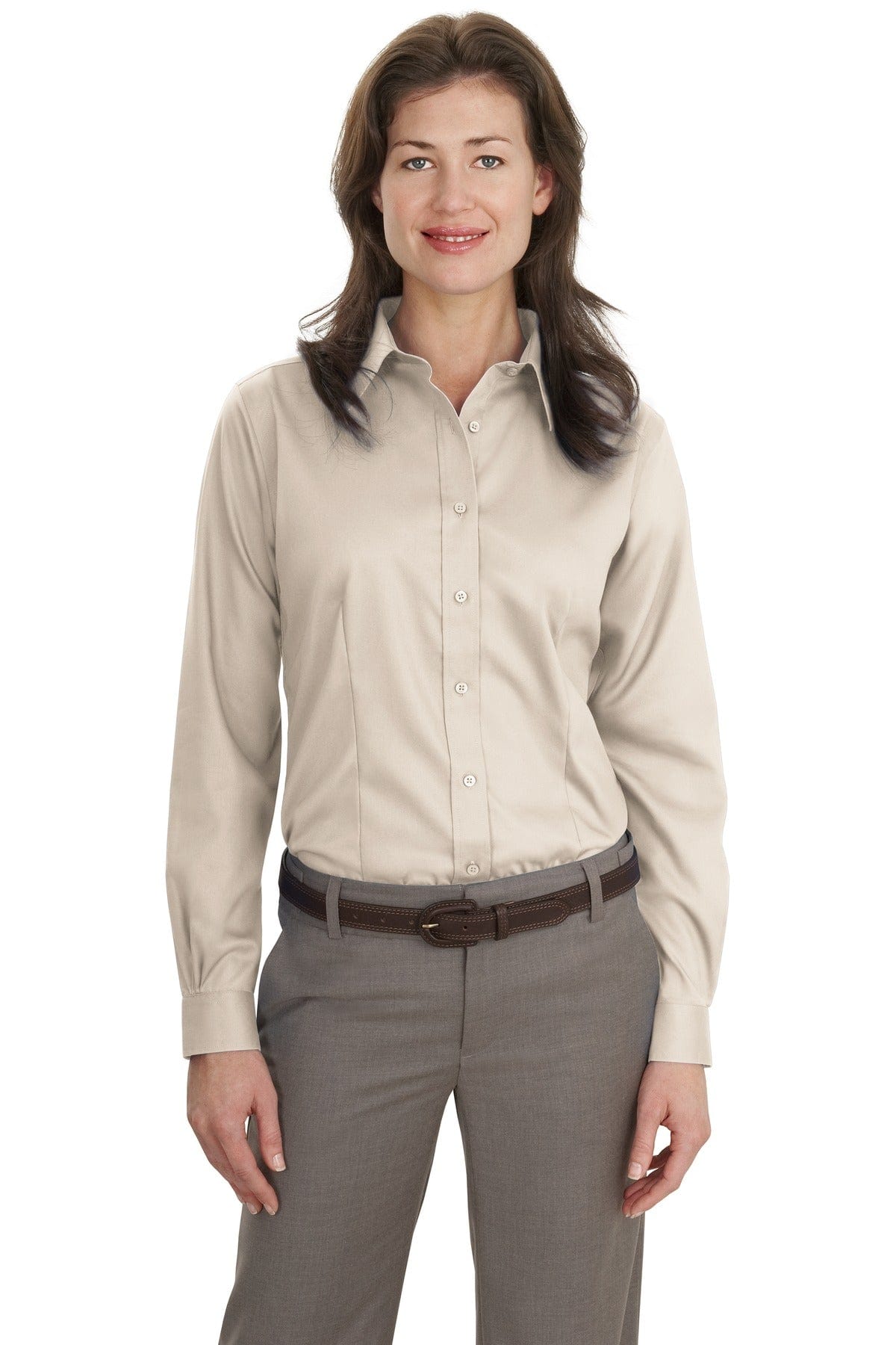 Port Authority Woven Shirts M / Light Stone Port Authority ®  Ladies Non-Iron Twill Shirt.  L638