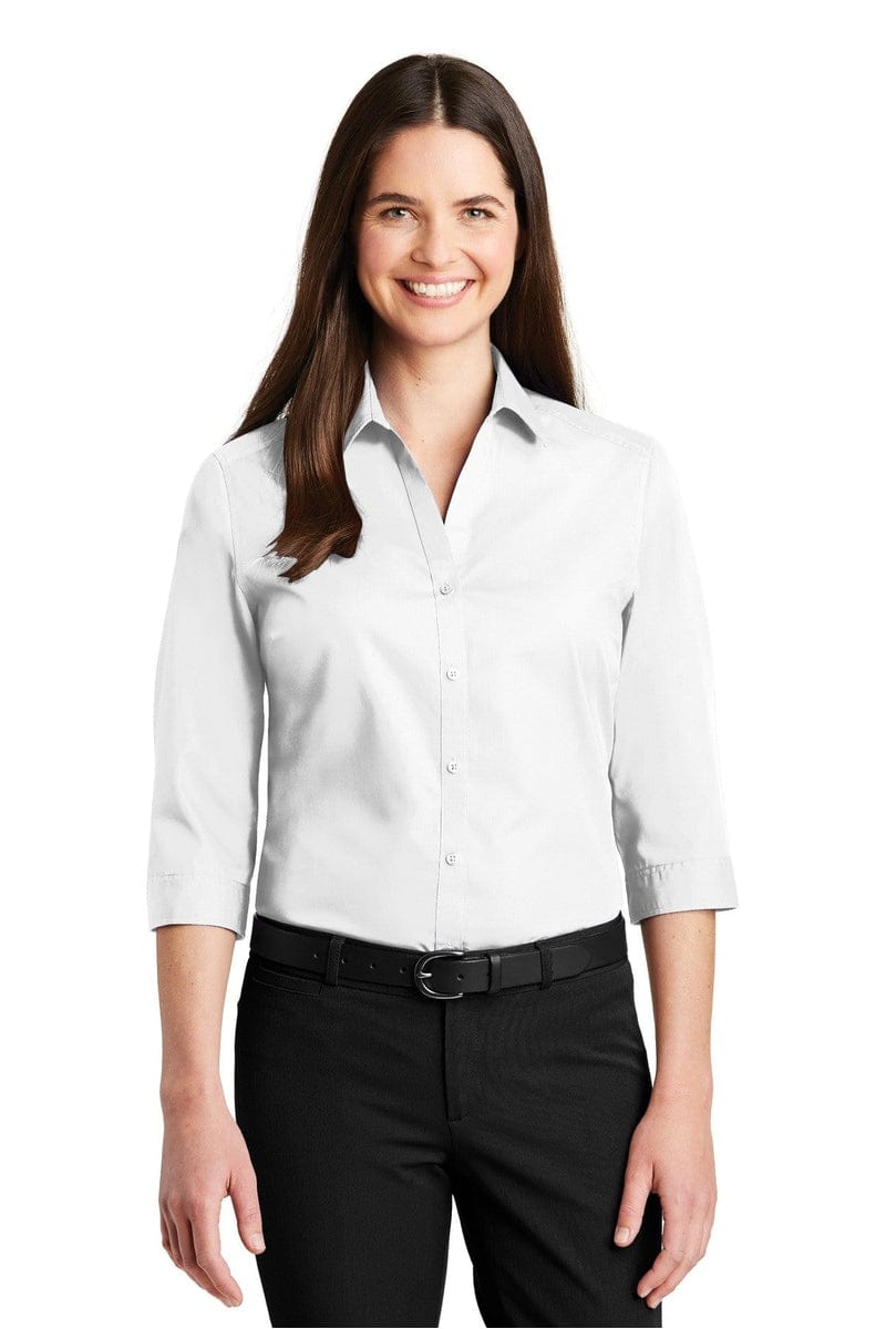 Port Authority Woven Shirts Port Authority ®  Ladies 3/4-Sleeve Carefree Poplin Shirt. LW102