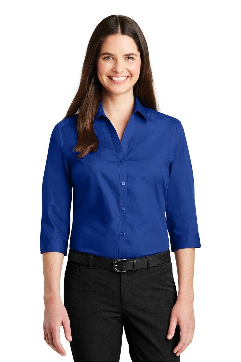 Port Authority Woven Shirts Port Authority ®  Ladies 3/4-Sleeve Carefree Poplin Shirt. LW102