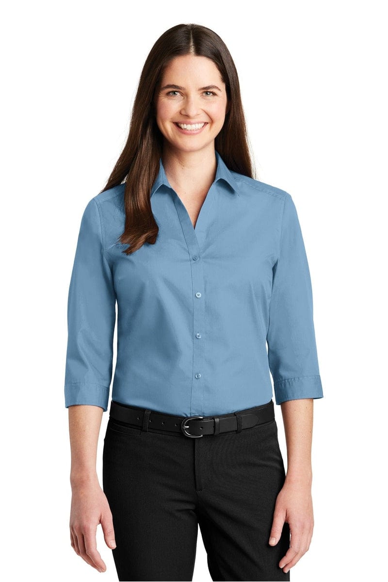 Port Authority Woven Shirts Port Authority ®  Ladies 3/4-Sleeve Carefree Poplin Shirt. LW102