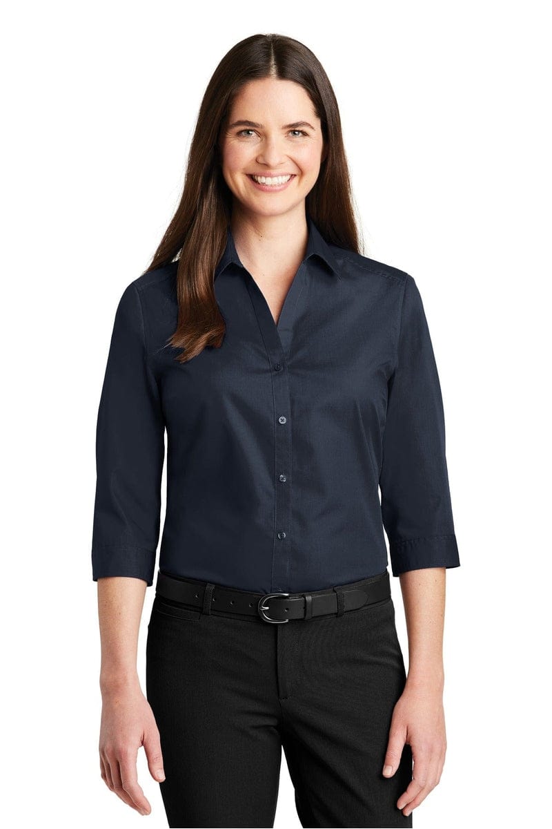Port Authority Woven Shirts Port Authority ®  Ladies 3/4-Sleeve Carefree Poplin Shirt. LW102