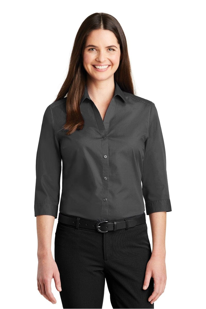 Port Authority Woven Shirts Port Authority ®  Ladies 3/4-Sleeve Carefree Poplin Shirt. LW102