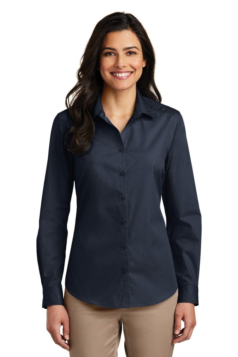 Port Authority Woven Shirts Port Authority ®  Ladies Long Sleeve Carefree Poplin Shirt. LW100