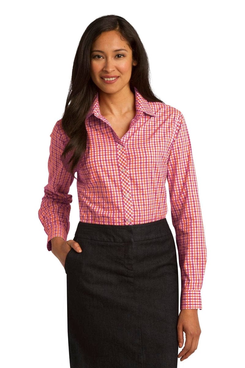 Port Authority Woven Shirts Port Authority ®  Ladies Long Sleeve Gingham Easy Care Shirt. L654
