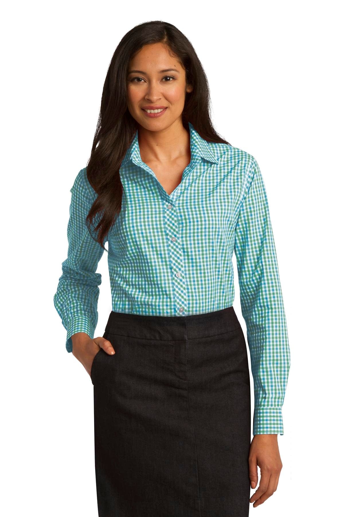 Port Authority Woven Shirts Port Authority ®  Ladies Long Sleeve Gingham Easy Care Shirt. L654