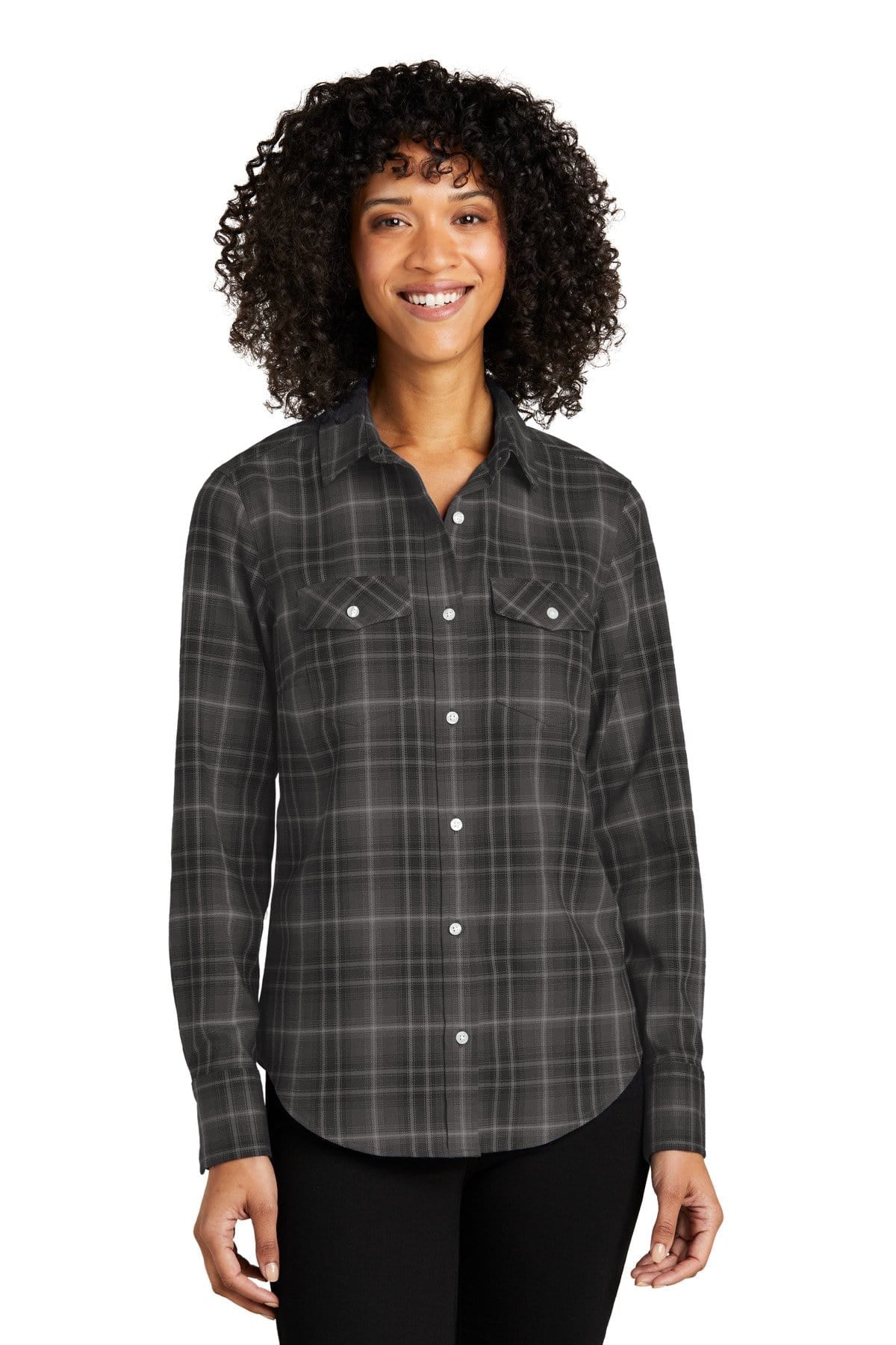 Port Authority Woven Shirts Port Authority ®  Ladies Long Sleeve Ombre Plaid Shirt LW672