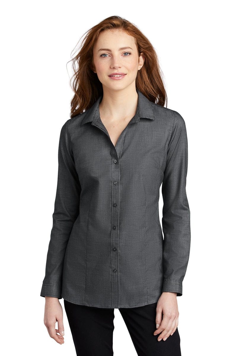 Port Authority Woven Shirts Port Authority  ®  Ladies Pincheck Easy Care Shirt LW645