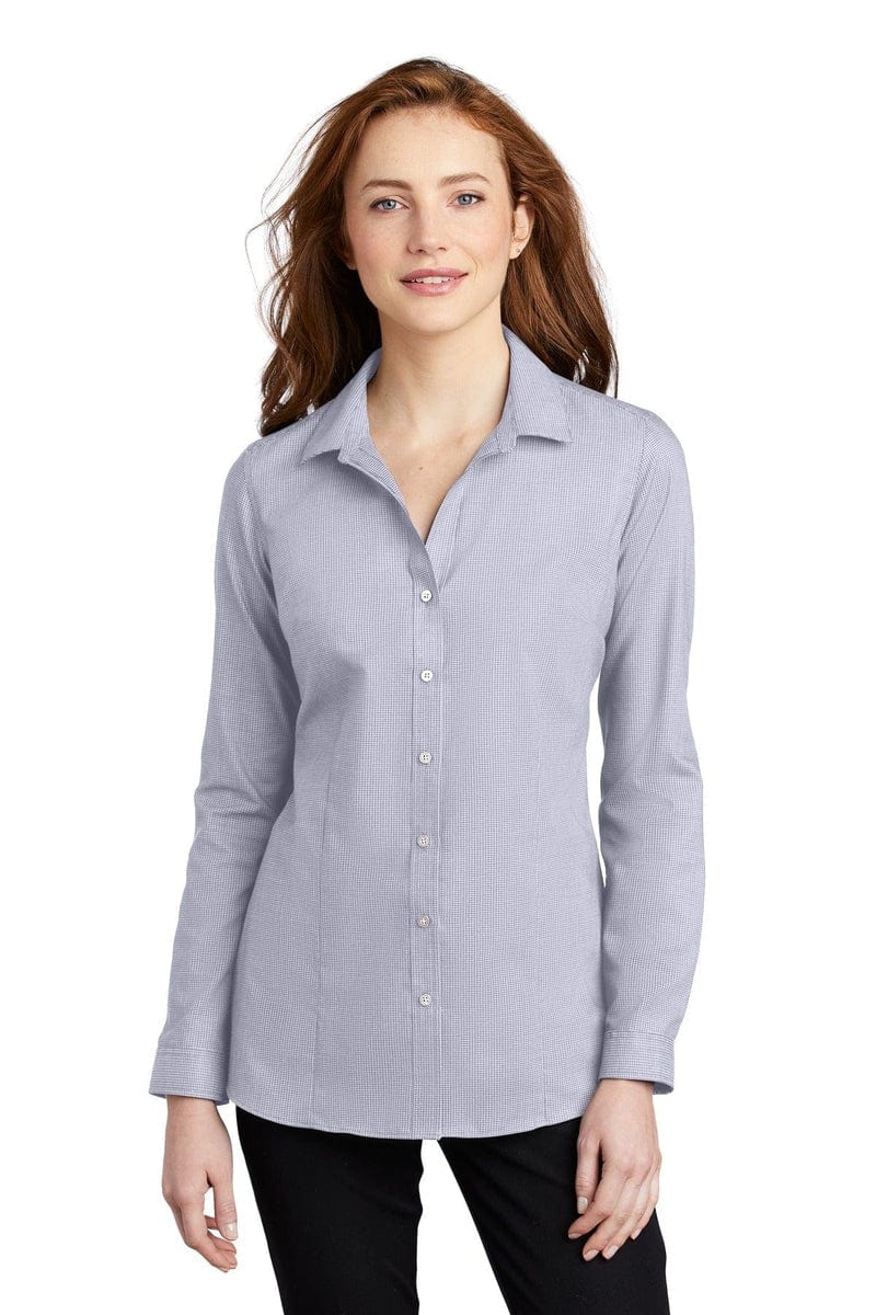 Port Authority Woven Shirts Port Authority  ®  Ladies Pincheck Easy Care Shirt LW645