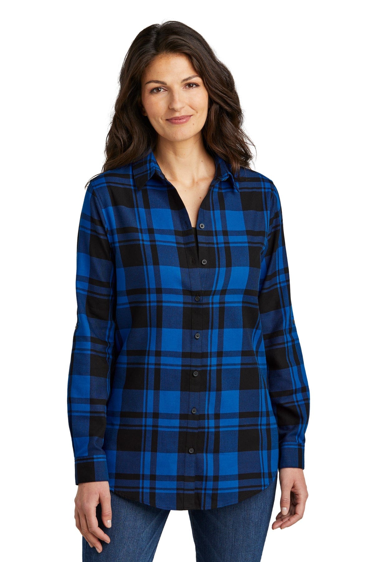 Port Authority Woven Shirts Port Authority ®  Ladies Plaid Flannel Tunic . LW668