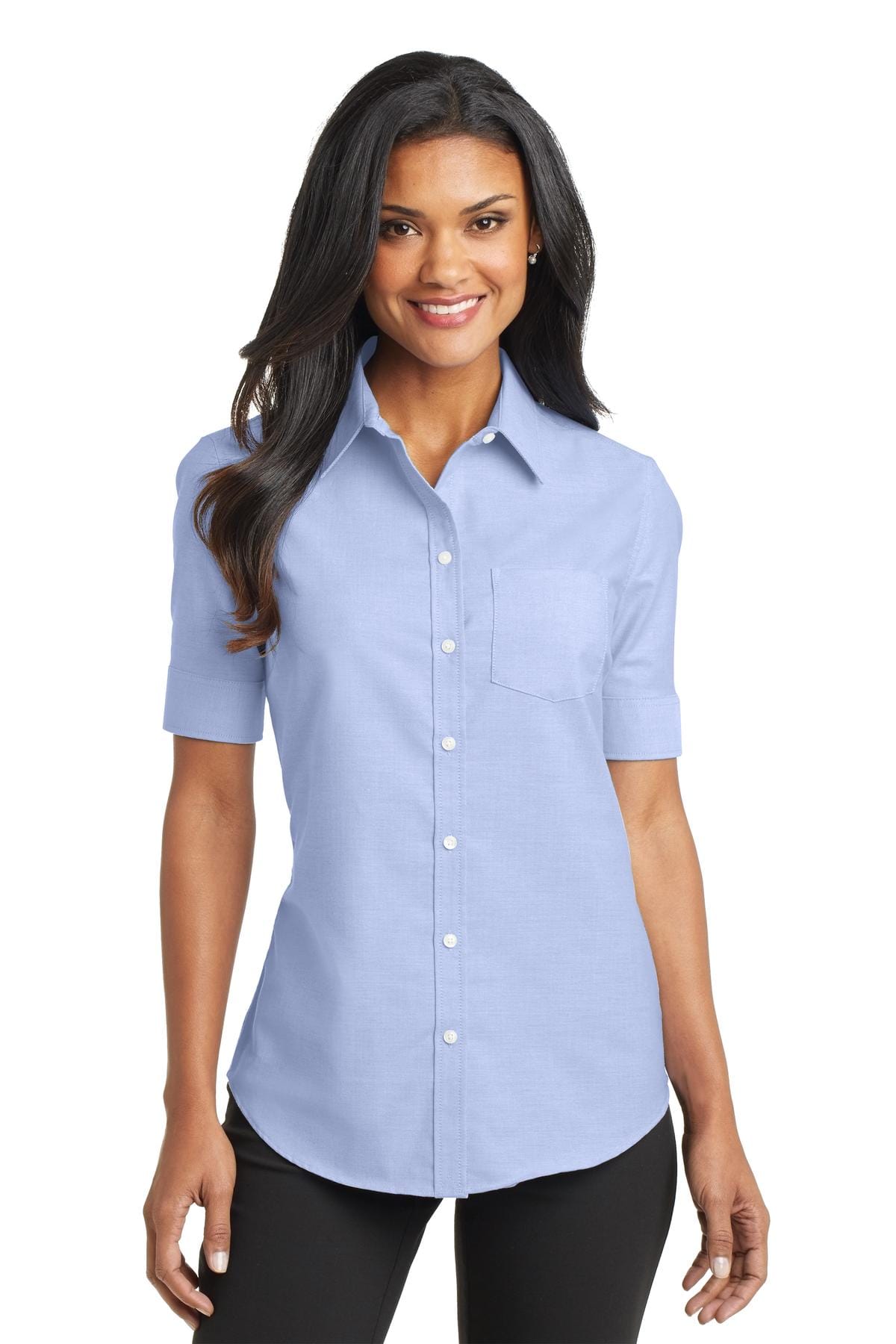 Port Authority Woven Shirts Port Authority ®  Ladies Short Sleeve SuperPro ™  Oxford Shirt. L659