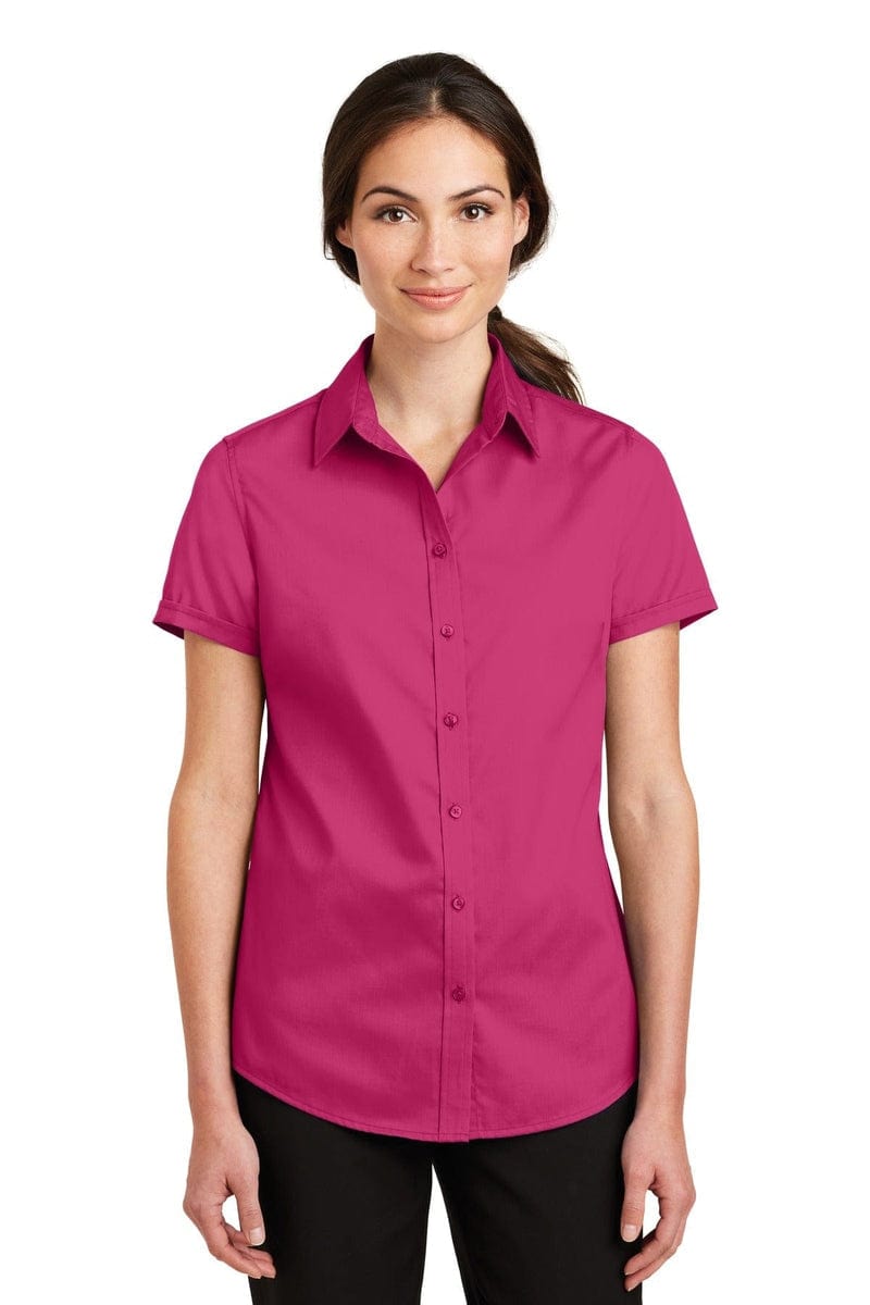 Port Authority Woven Shirts Port Authority ®  Ladies Short Sleeve SuperPro ™  Twill Shirt. L664