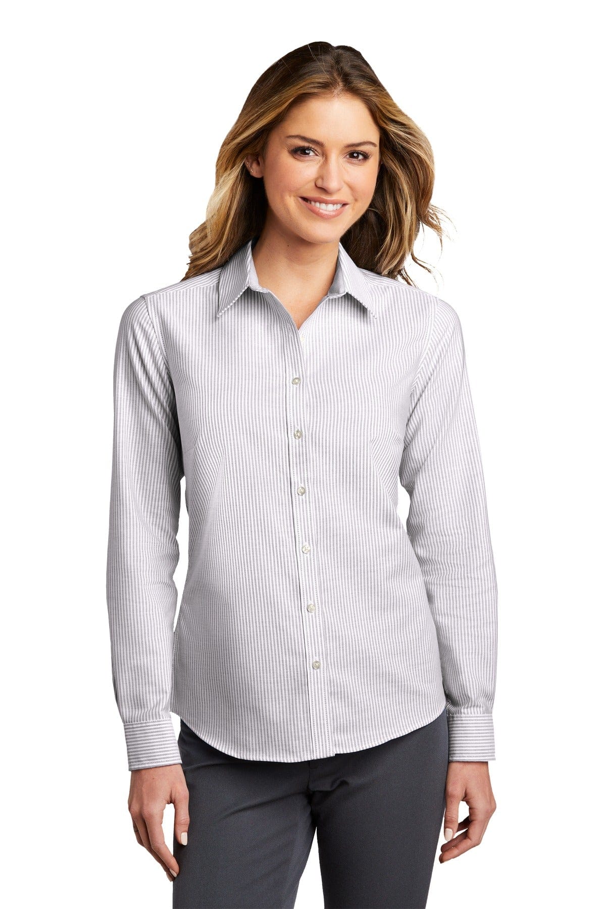 Port Authority Woven Shirts Port Authority  ®  Ladies SuperPro  ™  Oxford Stripe Shirt. LW657