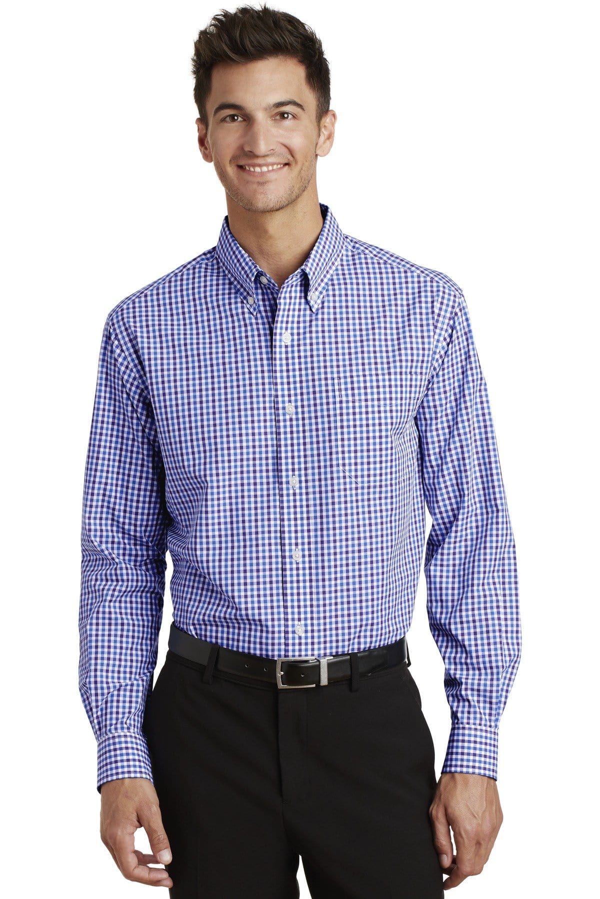 Port Authority Woven Shirts Port Authority ®  Long Sleeve Gingham Easy Care Shirt. S654