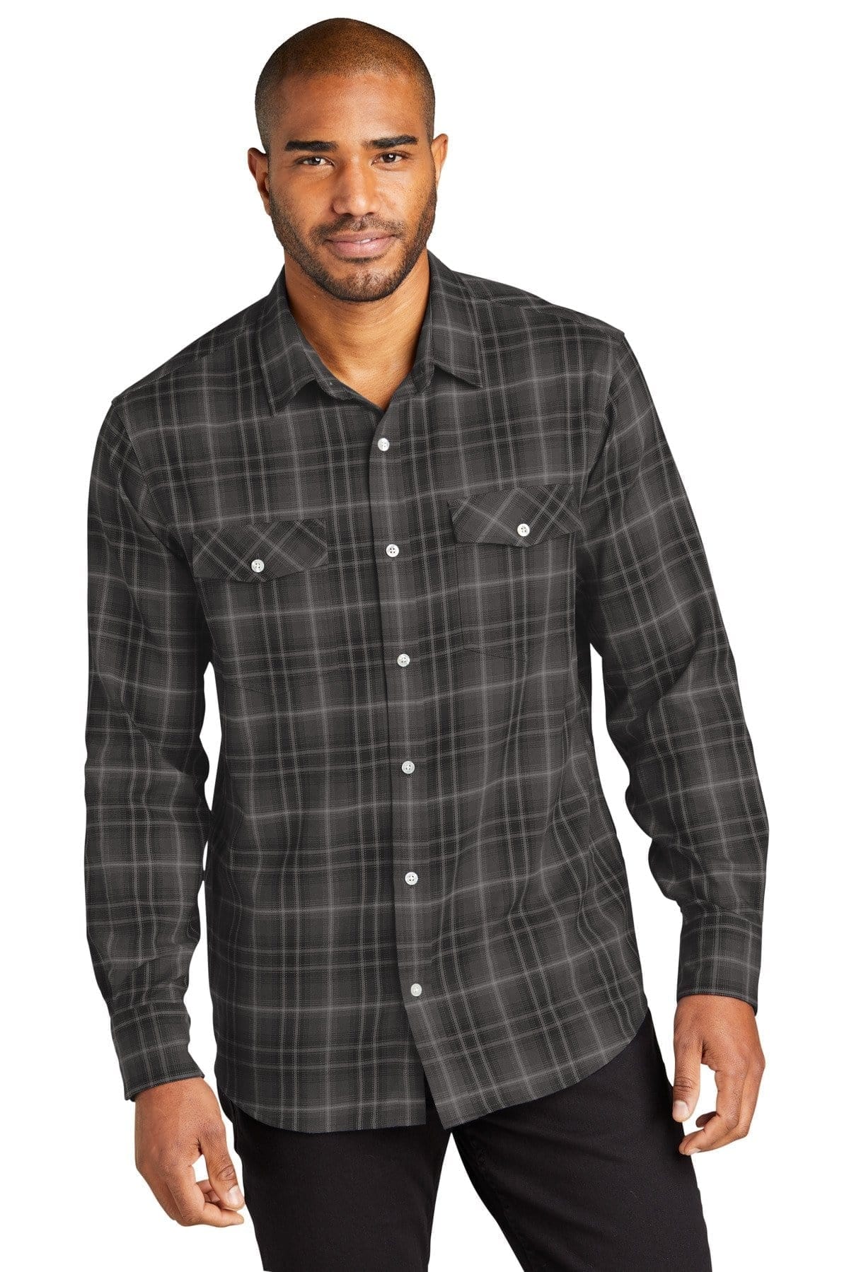 Port Authority Woven Shirts Port Authority ®  Long Sleeve Ombre Plaid Shirt W672