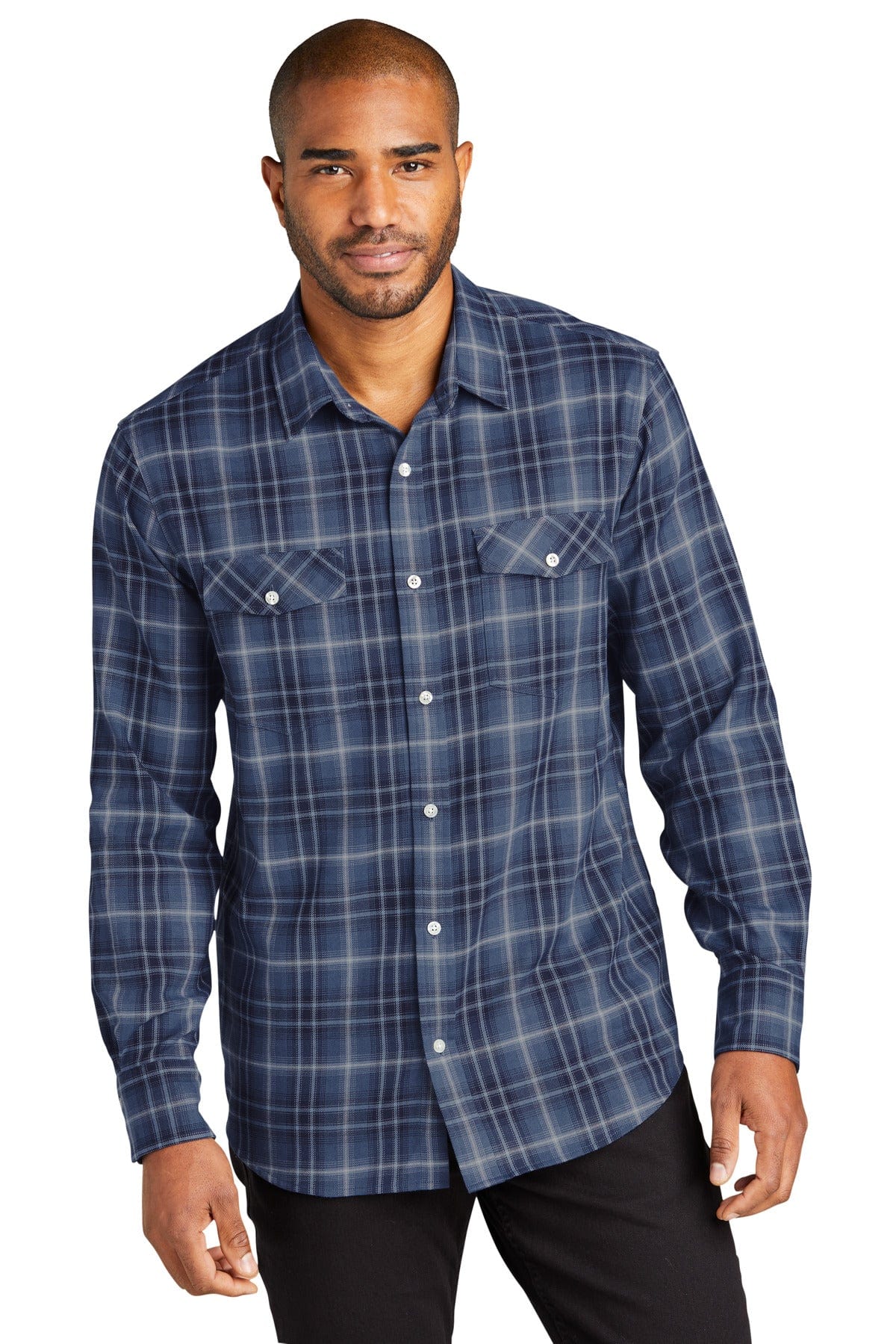 Port Authority Woven Shirts Port Authority ®  Long Sleeve Ombre Plaid Shirt W672