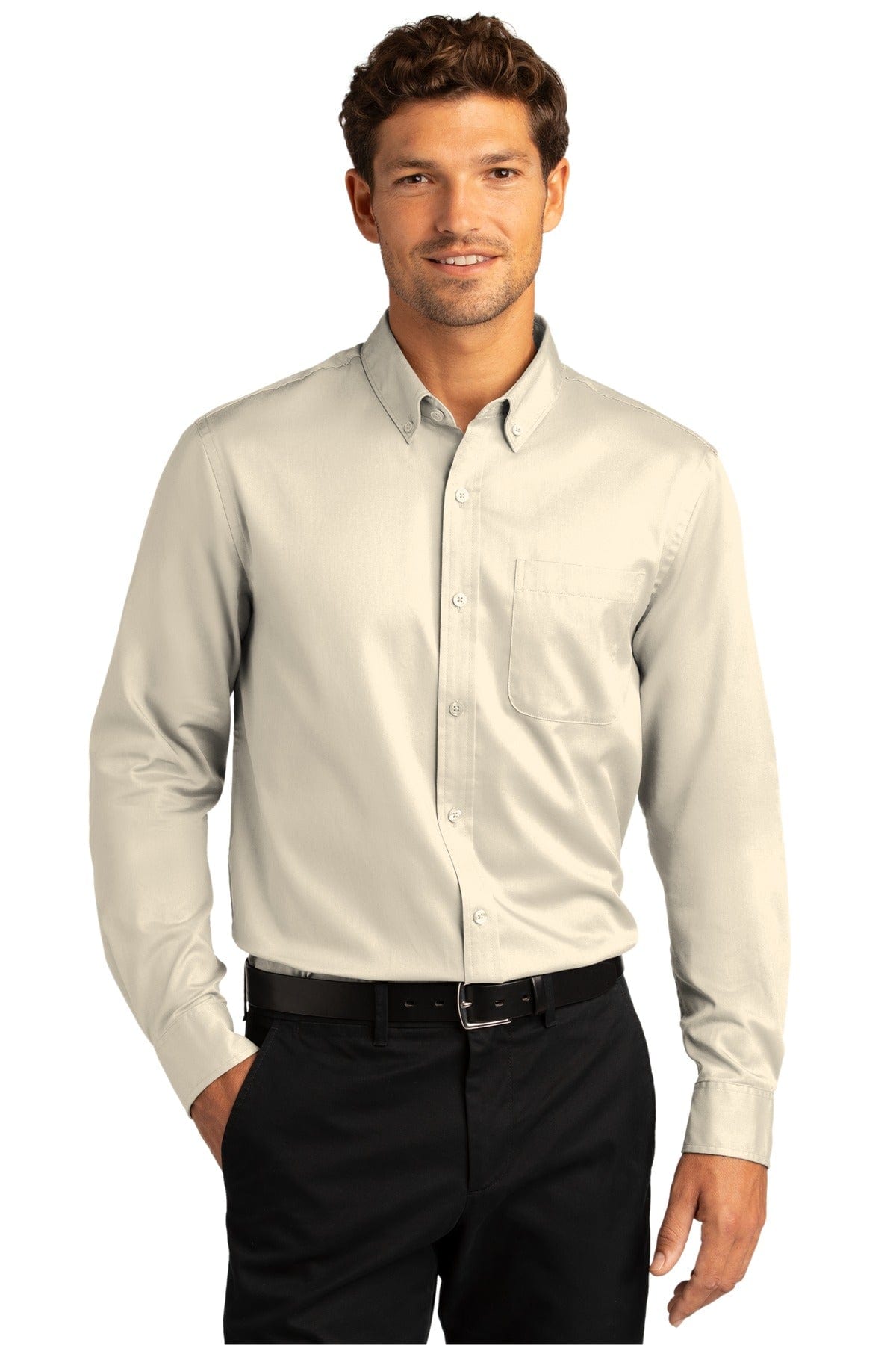 Port Authority Woven Shirts Port Authority Long Sleeve SuperPro React Twill Shirt. W808