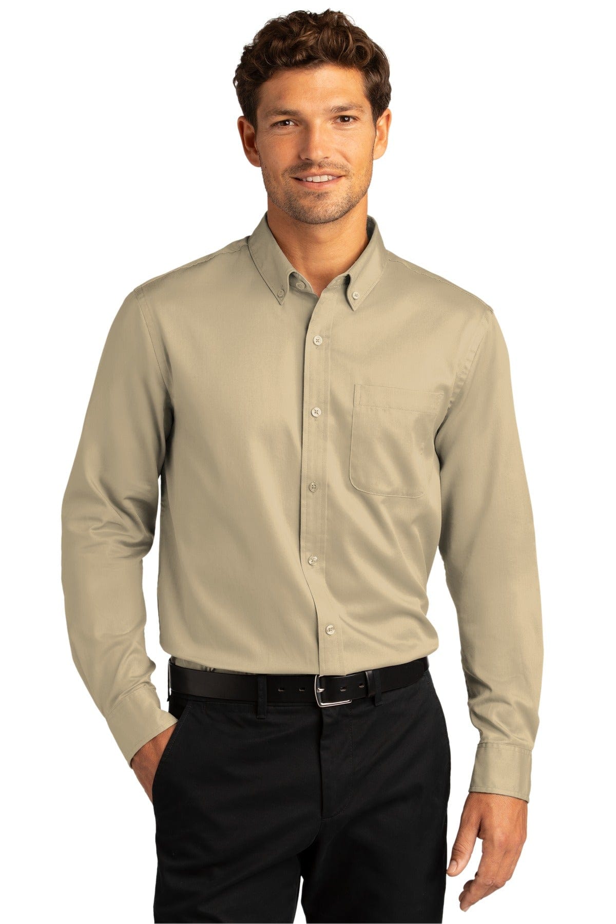 Port Authority Woven Shirts Port Authority Long Sleeve SuperPro React Twill Shirt. W808
