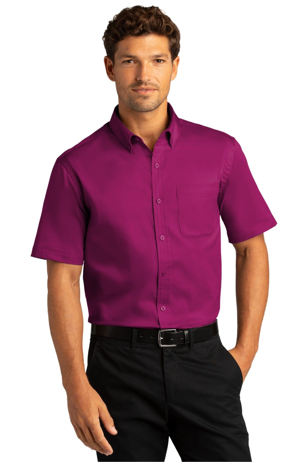 Port Authority Woven Shirts Port Authority ®  Short Sleeve SuperPro React ™  Twill Shirt. W809