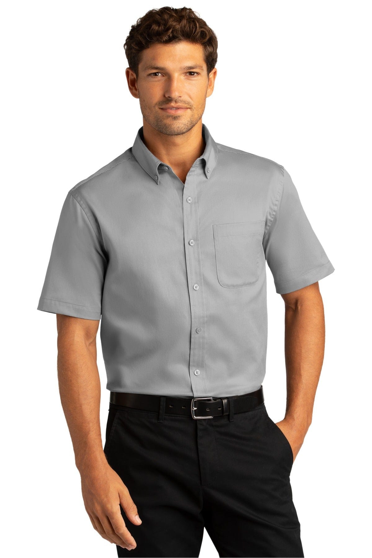 Port Authority Woven Shirts Port Authority ®  Short Sleeve SuperPro React ™  Twill Shirt. W809