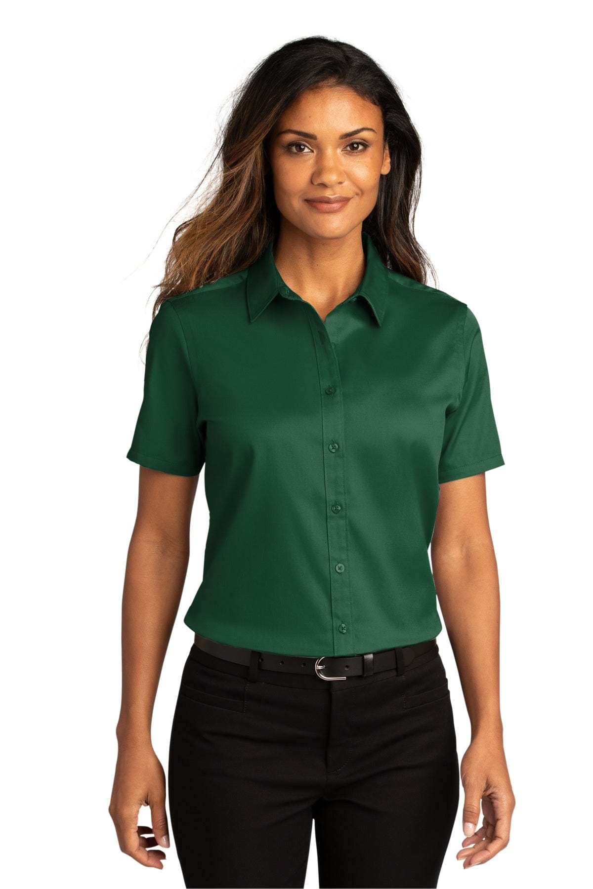 Port Authority Woven Shirts XL / Dark Green Port Authority ®  Ladies Short Sleeve SuperPro React ™ Twill Shirt. LW809