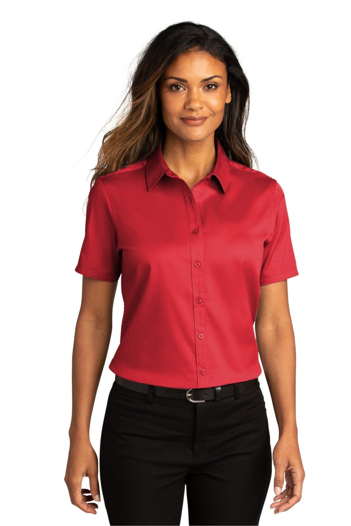 Port Authority Woven Shirts XL / Rich Red Port Authority ®  Ladies Short Sleeve SuperPro React ™ Twill Shirt. LW809