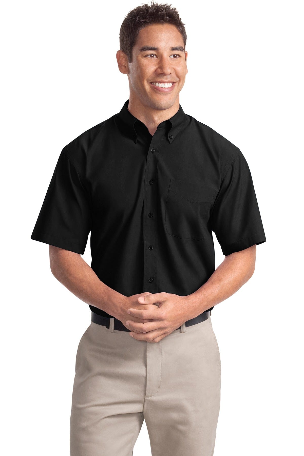 Port Authority Woven Shirts XS / Black DISCONTINUED  Port Authority ®  Short Sleeve Easy Care, Soil Resistant Shirt.  S507