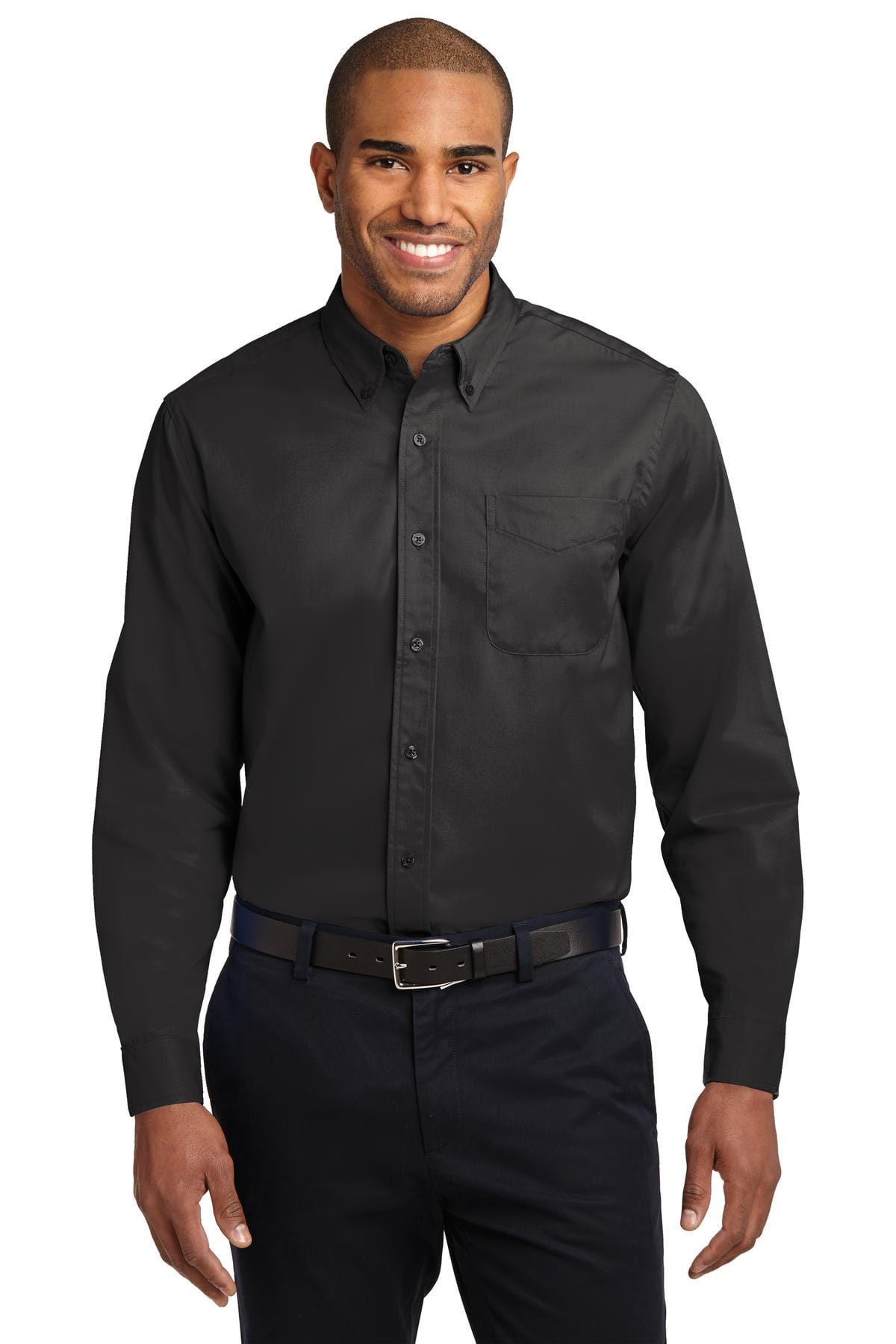 Port Authority Woven Shirts XS / Black/ Light Stone Port Authority ®  Long Sleeve Easy Care Shirt.  S608