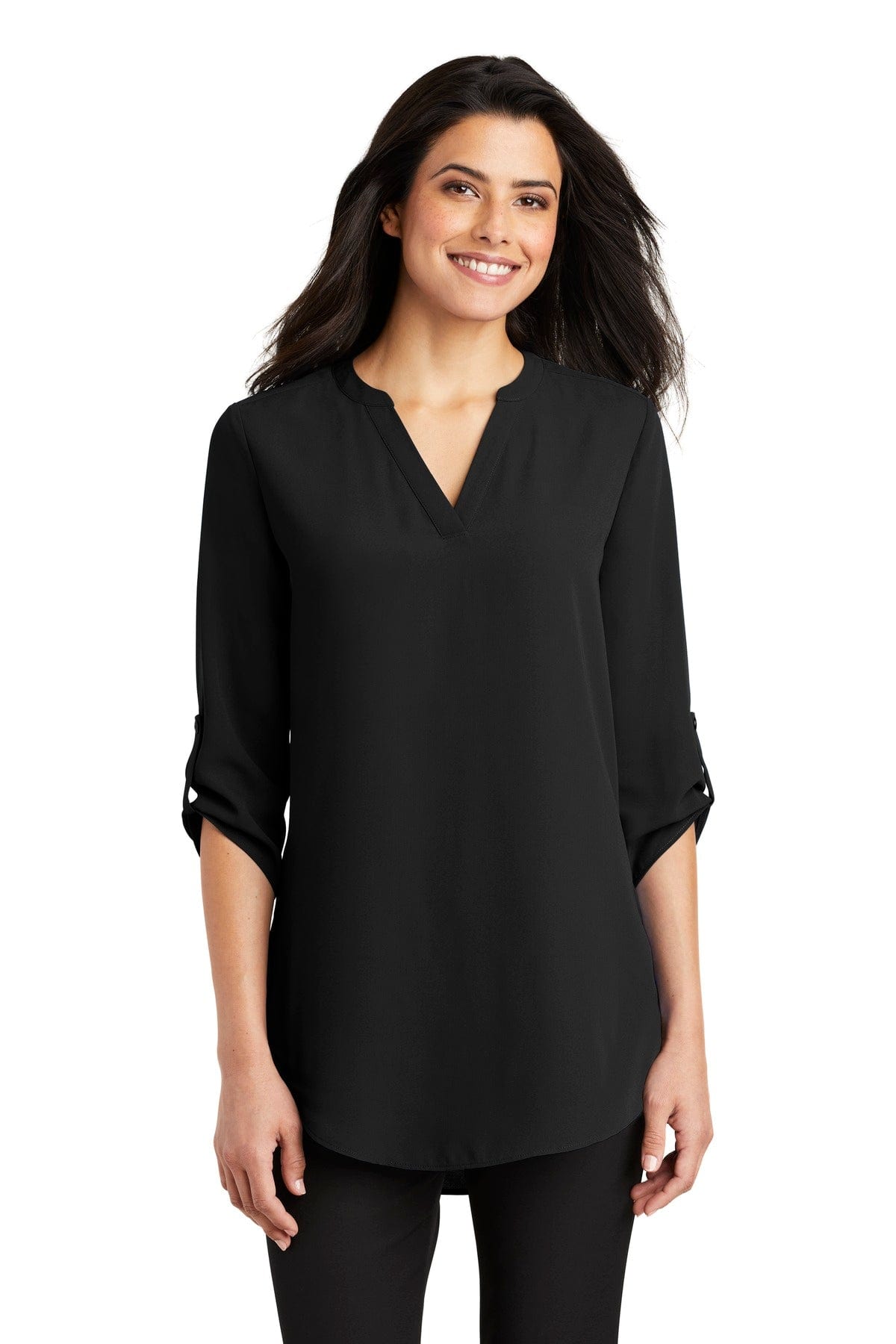 Port Authority Woven Shirts XS / Black Port Authority ®  Ladies 3/4-Sleeve Tunic Blouse. LW701