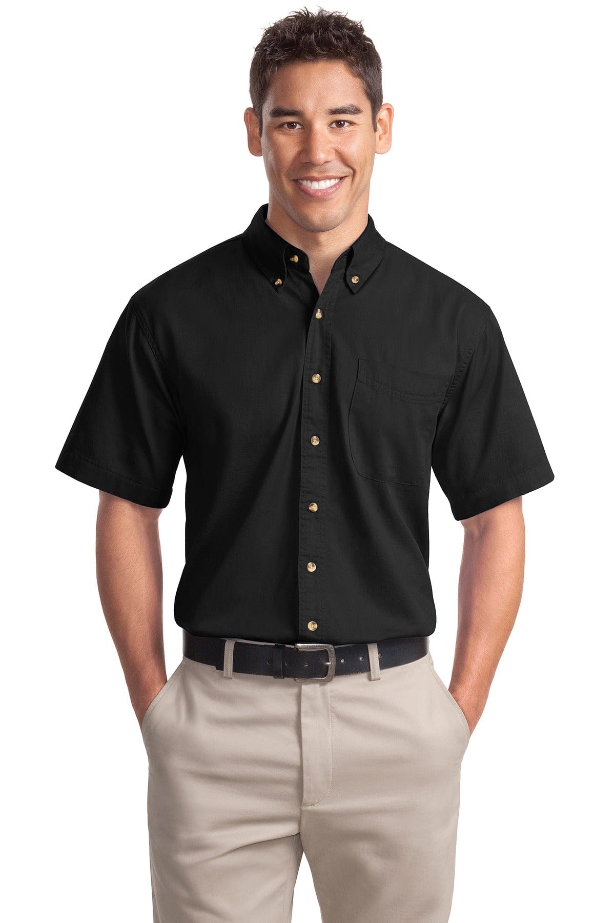 Port Authority Woven Shirts XS / Black Port Authority ®  Short Sleeve Twill Shirt. S500T
