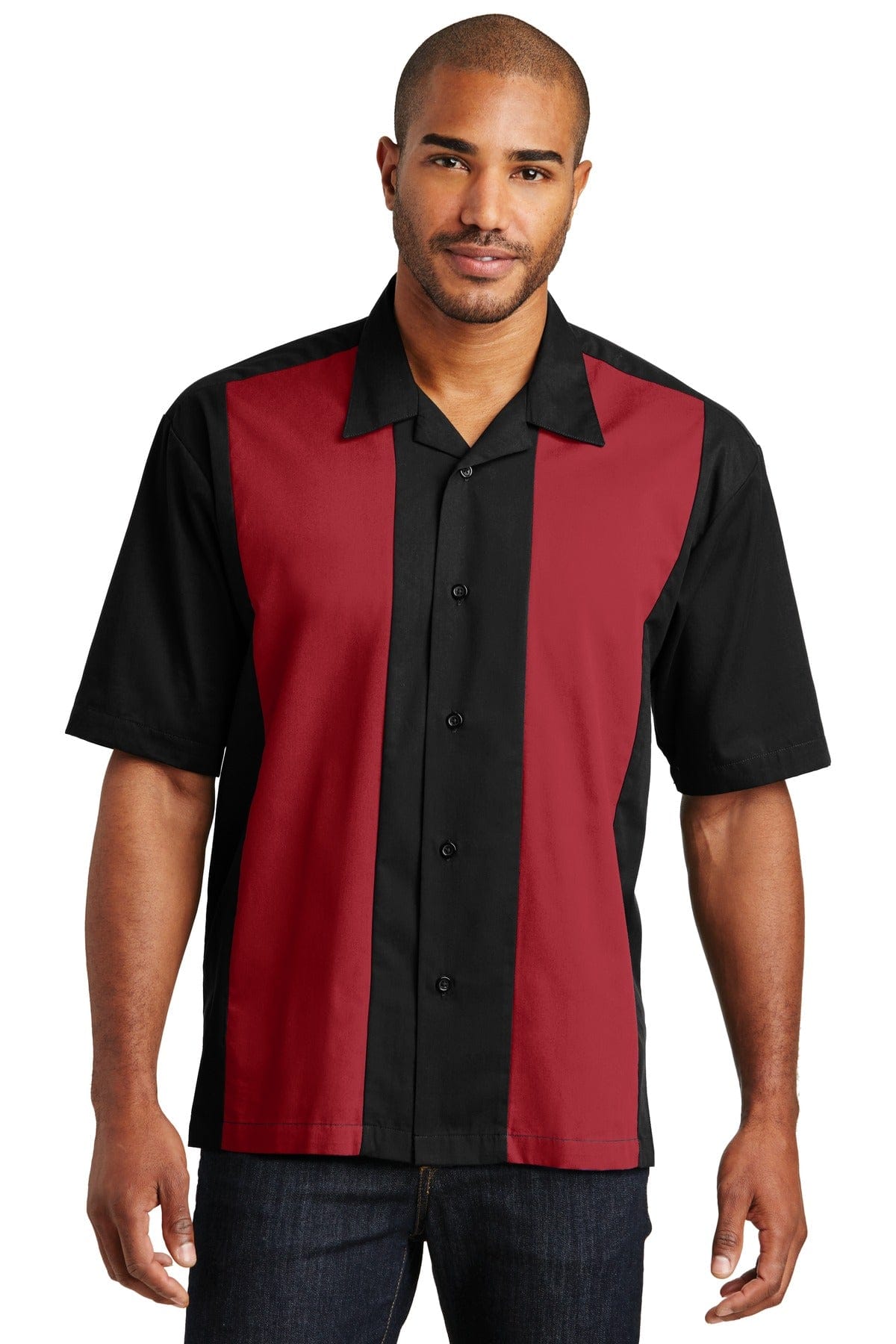 Port Authority Woven Shirts XS / Black/ Red Port Authority ®  Retro Camp Shirt.  S300