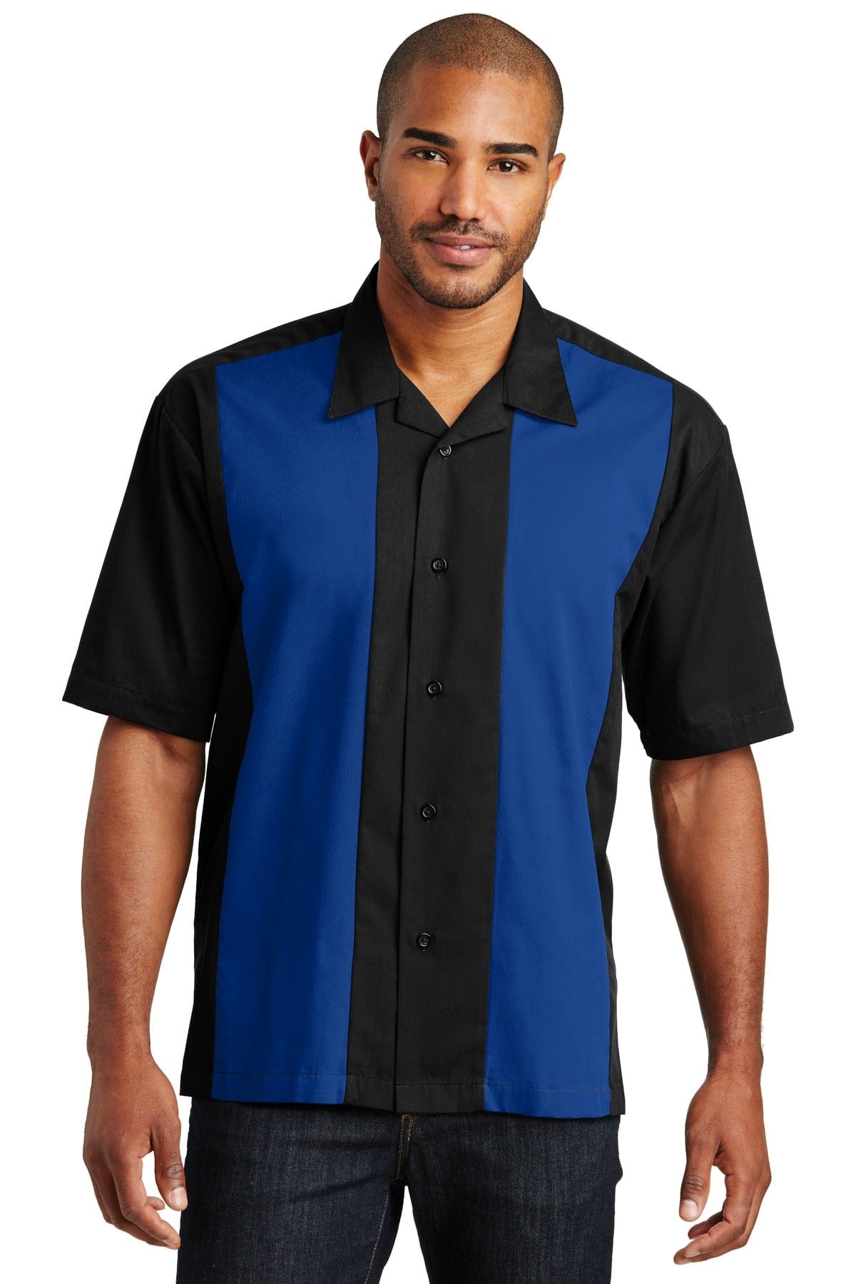 Port Authority Woven Shirts XS / Black/ Royal Port Authority ®  Retro Camp Shirt.  S300
