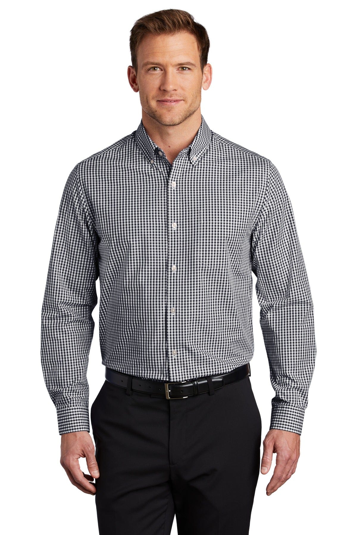 Port Authority Woven Shirts XS / Black/ White Port Authority  ®  Broadcloth Gingham Easy Care Shirt W644