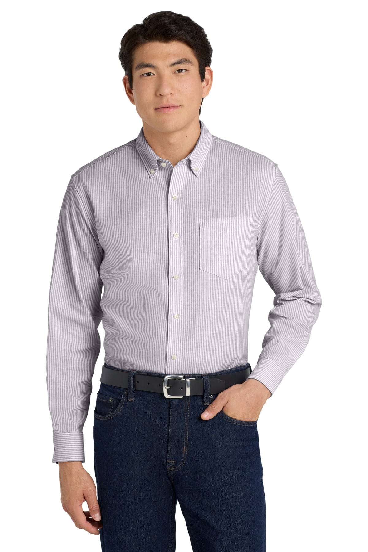 Port Authority Woven Shirts XS / Black/ White Port Authority  ®  SuperPro  ™  Oxford Stripe Shirt. W657