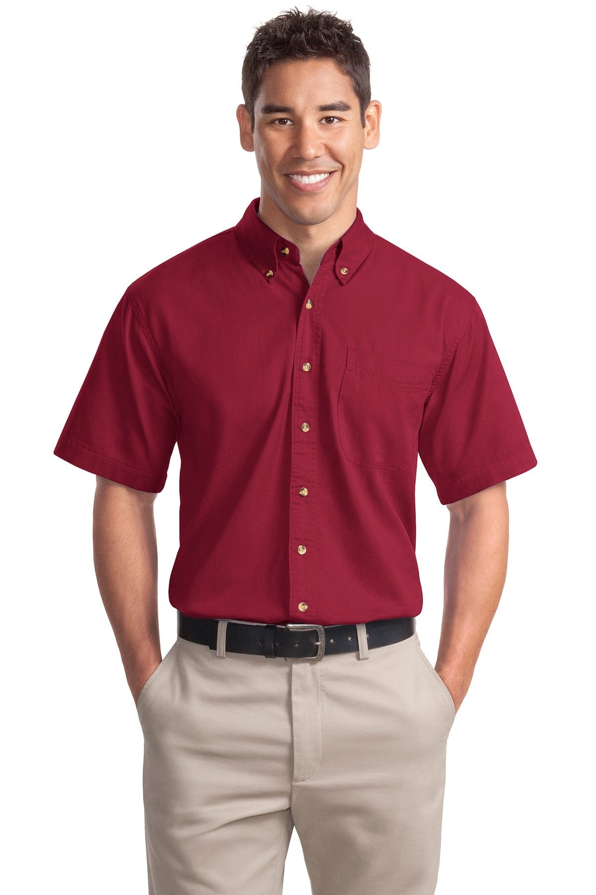 Port Authority Woven Shirts XS / Bright Burgundy Port Authority ®  Short Sleeve Twill Shirt. S500T