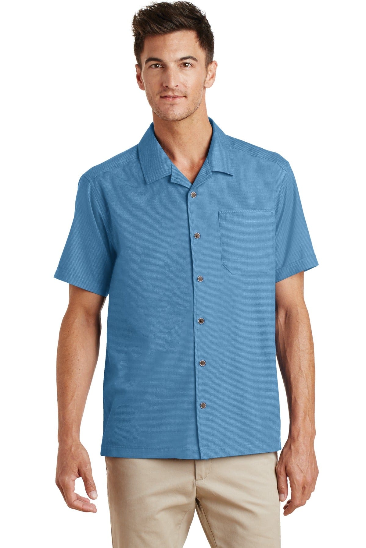 Port Authority Woven Shirts XS / Celadon Port Authority ®  Textured Camp Shirt. S662