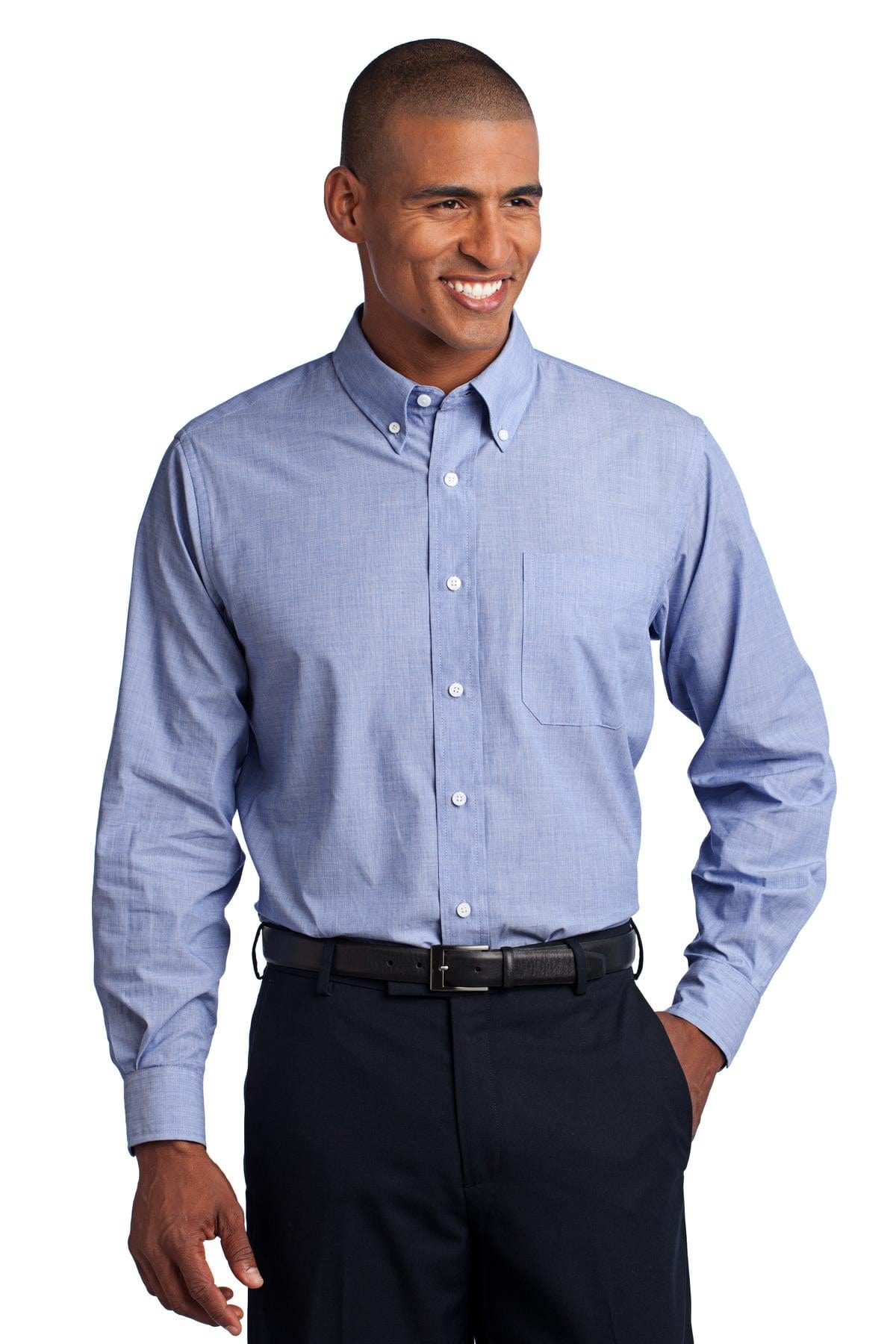 Port Authority Woven Shirts XS / Chambray Blue Port Authority ®  Crosshatch Easy Care Shirt. S640