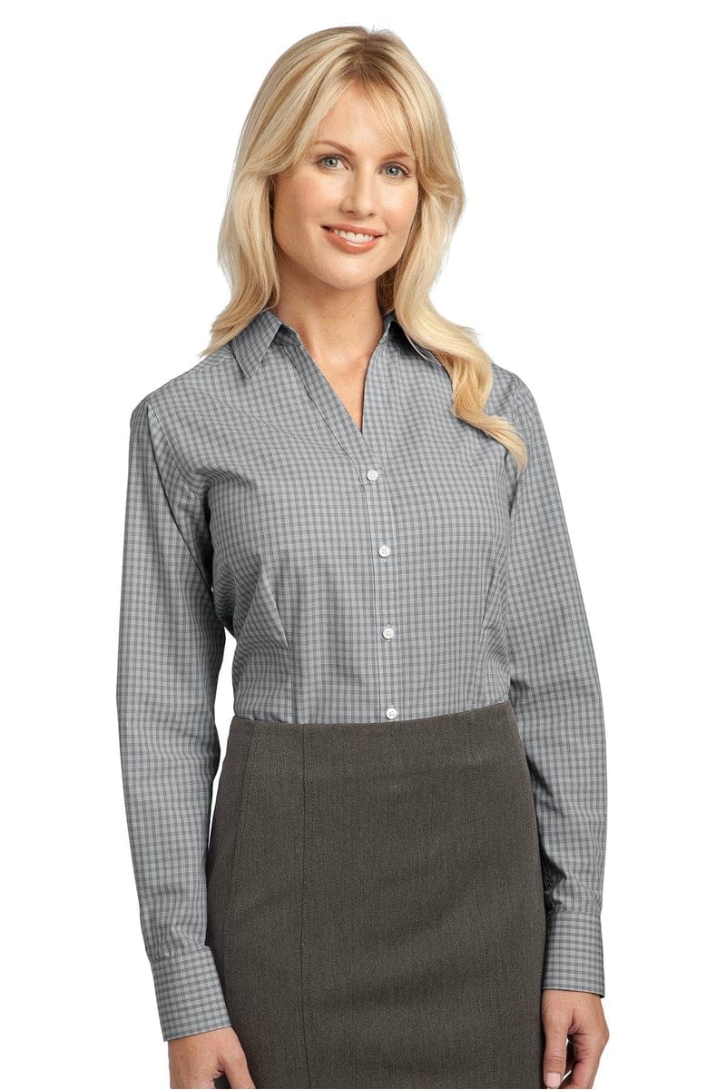 Port Authority Woven Shirts XS / Charcoal Port Authority ®  Ladies Plaid Pattern Easy Care Shirt. L639