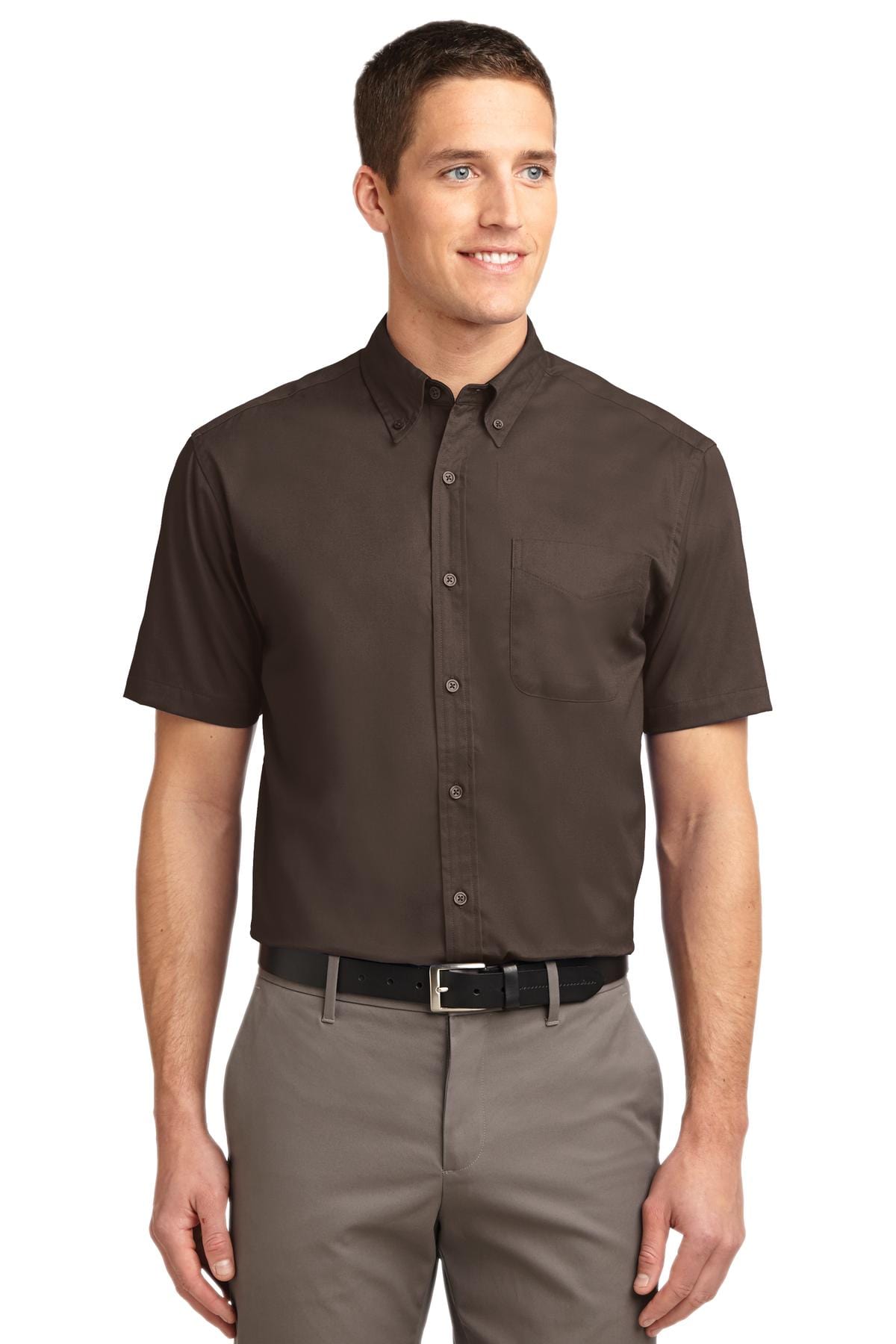 Port Authority Woven Shirts XS / Coffee Bean/ Light Stone Port Authority ®  Short Sleeve Easy Care Shirt.  S508