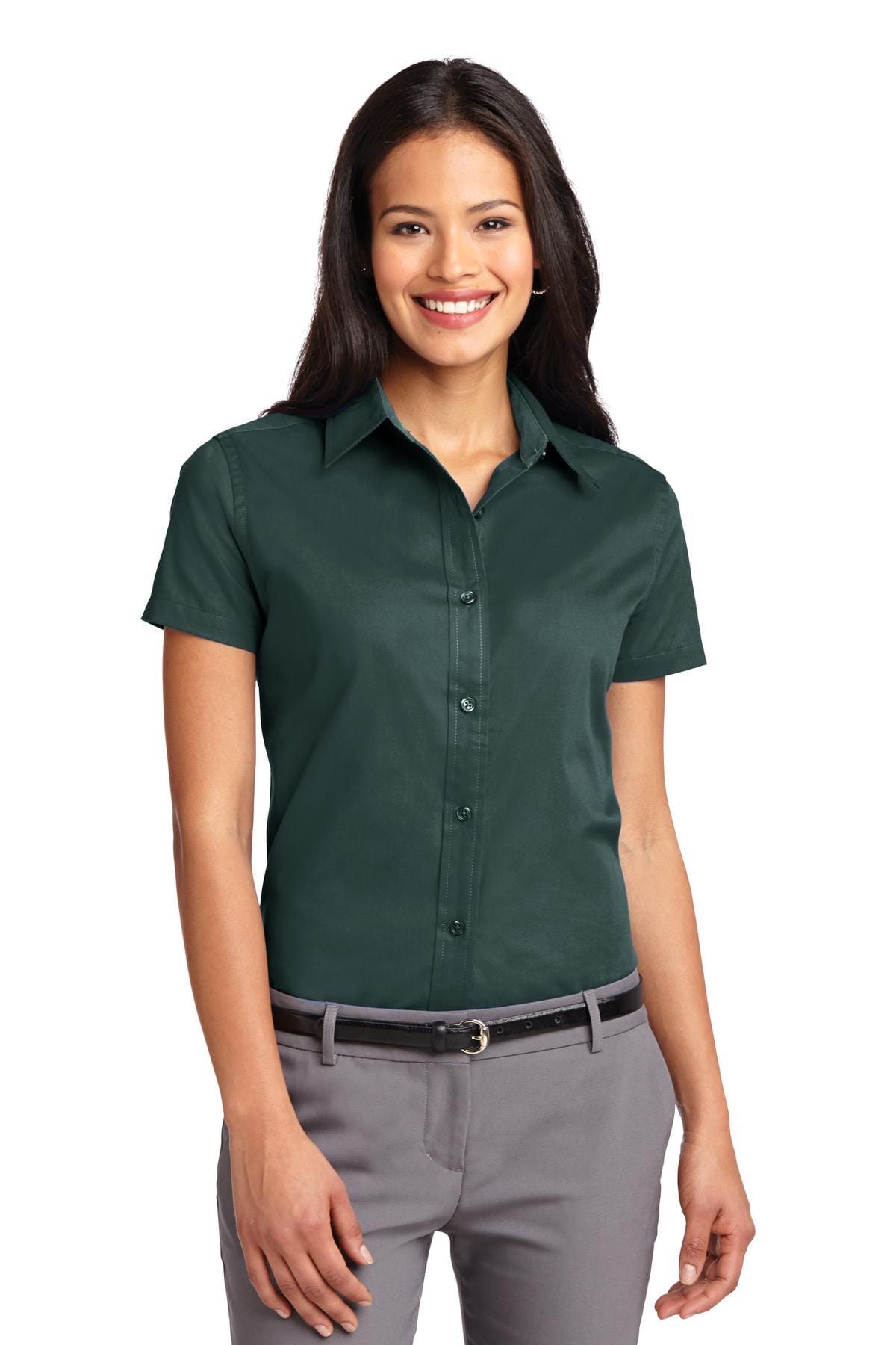 Port Authority Woven Shirts XS / Dark Green/ Navy Port Authority ®  Ladies Short Sleeve Easy Care  Shirt.  L508
