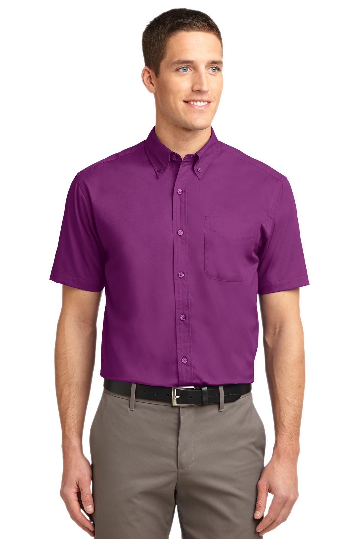 Port Authority Woven Shirts XS / Deep Berry Port Authority ®  Short Sleeve Easy Care Shirt.  S508, Basic Colors